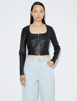 2NDDAY 2ND Edition Everly - Stretch Leather Shirts & Blouses 194008 Meteorite (Black)