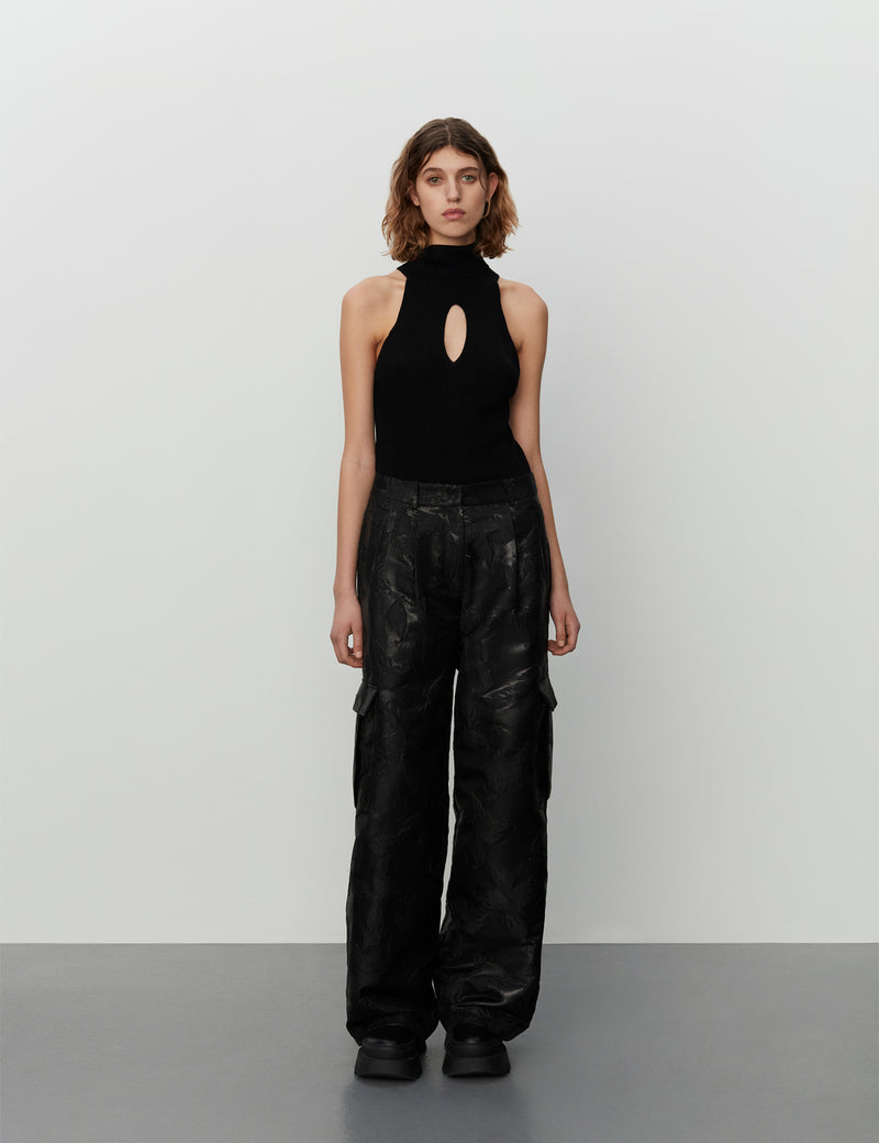 Trousers, Jacquard & Leather Trousers