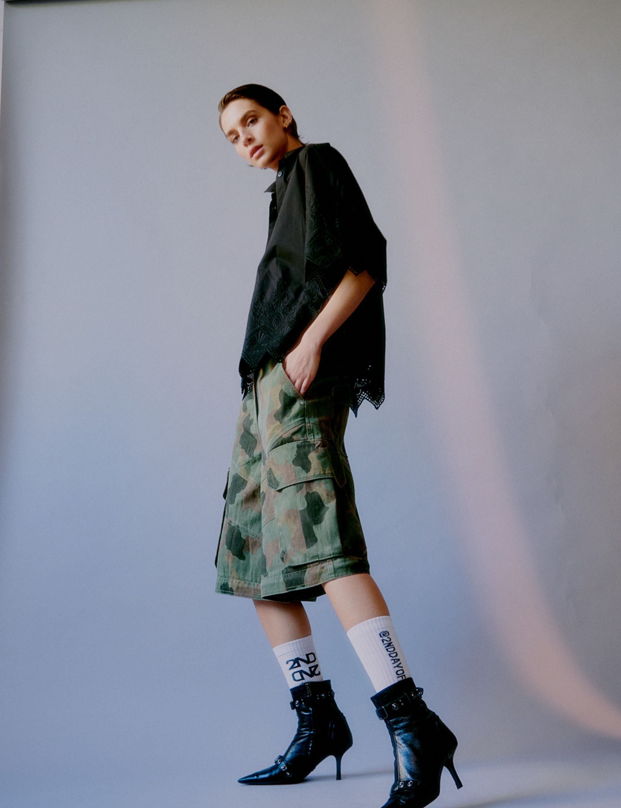 2NDDAY 2ND Erlene - Twill Denim - Pants Pants 180420 Flur leaf clover print