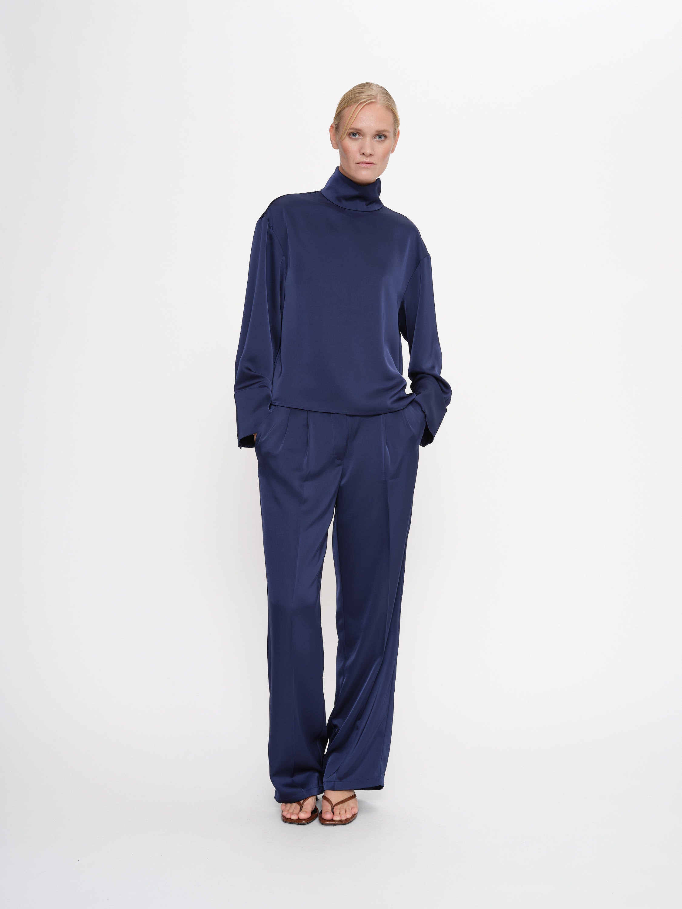 2NDDAY 2ND Francisca - Heavy Satin Shirts & Blouses 193933 Medieval Blue