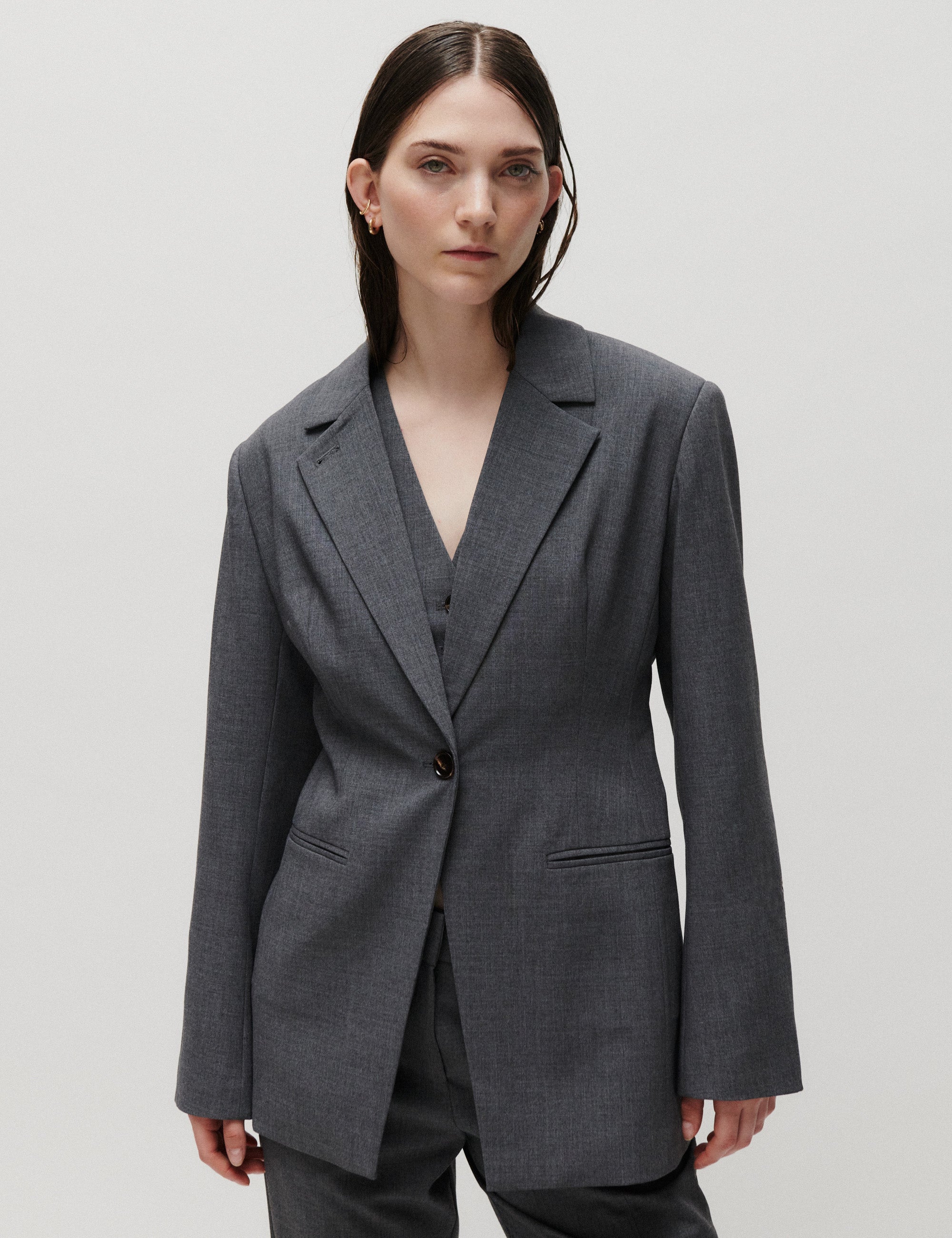 2NDDAY 2ND Hanzan - Melange Suiting - Blazer Blazer 420129 Light Grey Melange