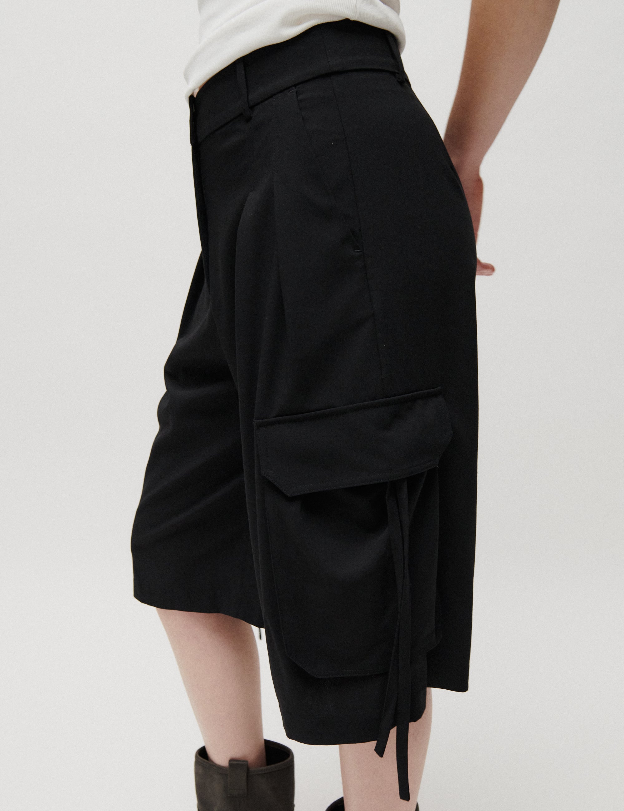 2NDDAY 2ND Hattori - Melange Suiting - Shorts Shorts 190303 Black