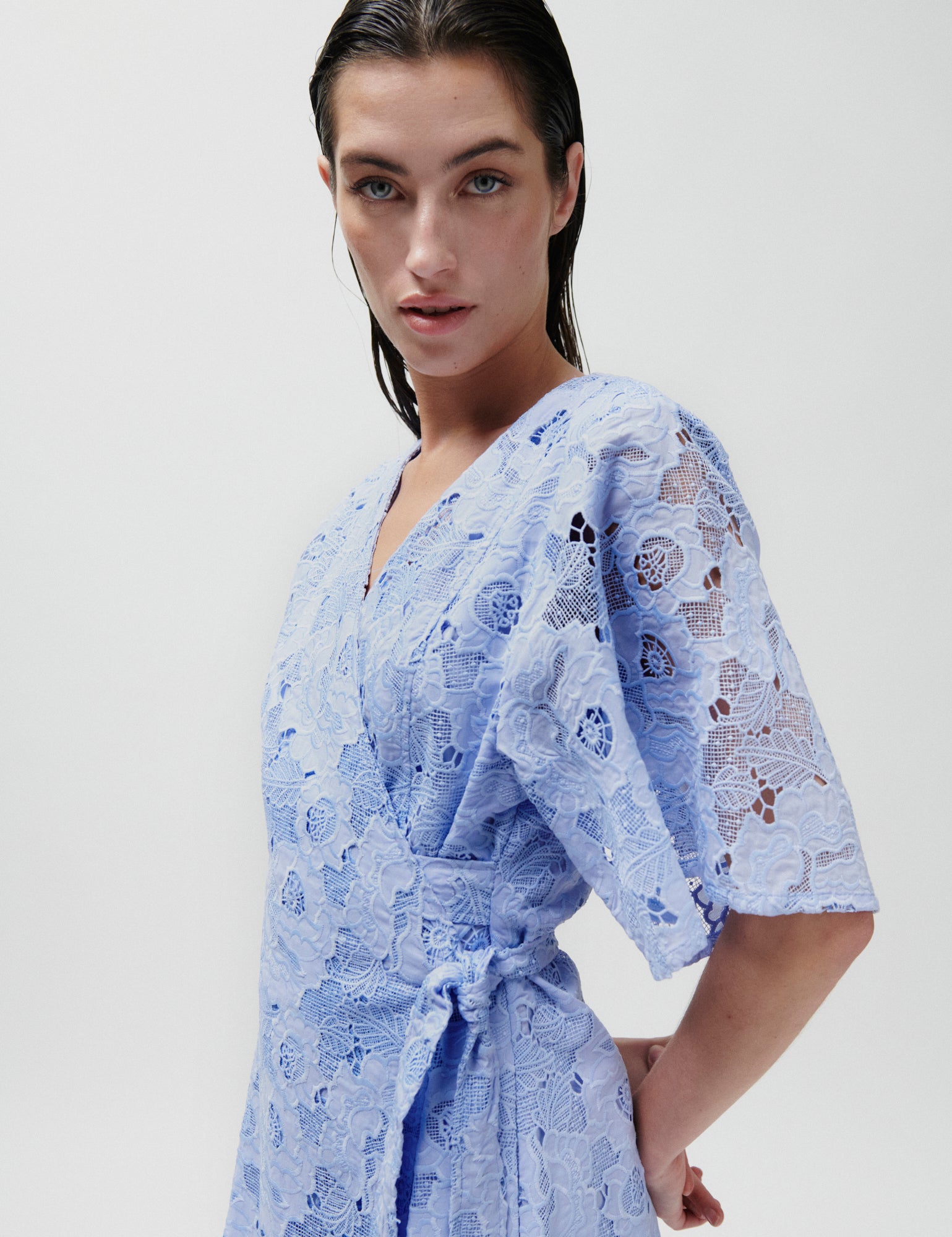 2NDDAY 2ND Hunter - Broderi Anglaise Mix Dress 144115 CASHMERE BLUE