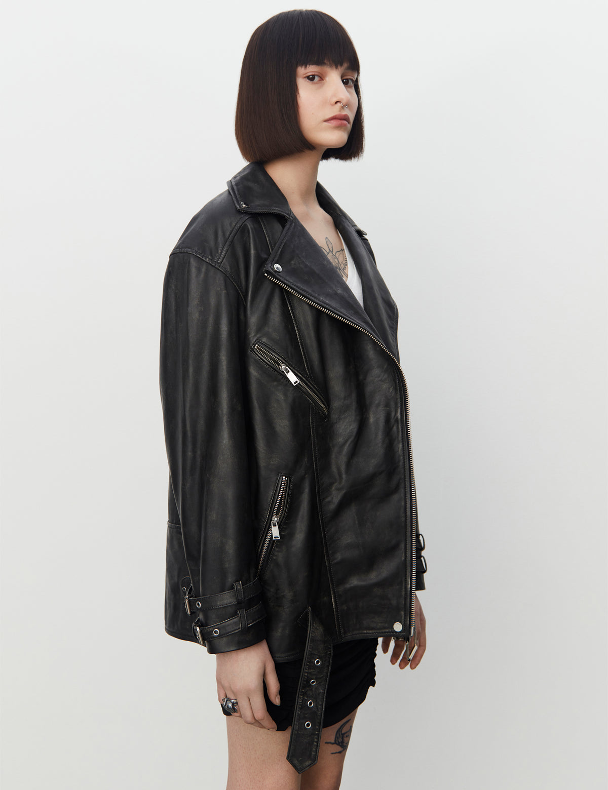 2NDDAY 2ND Jagger - Uneven Leather Coats & Jackets 11002 Unblack