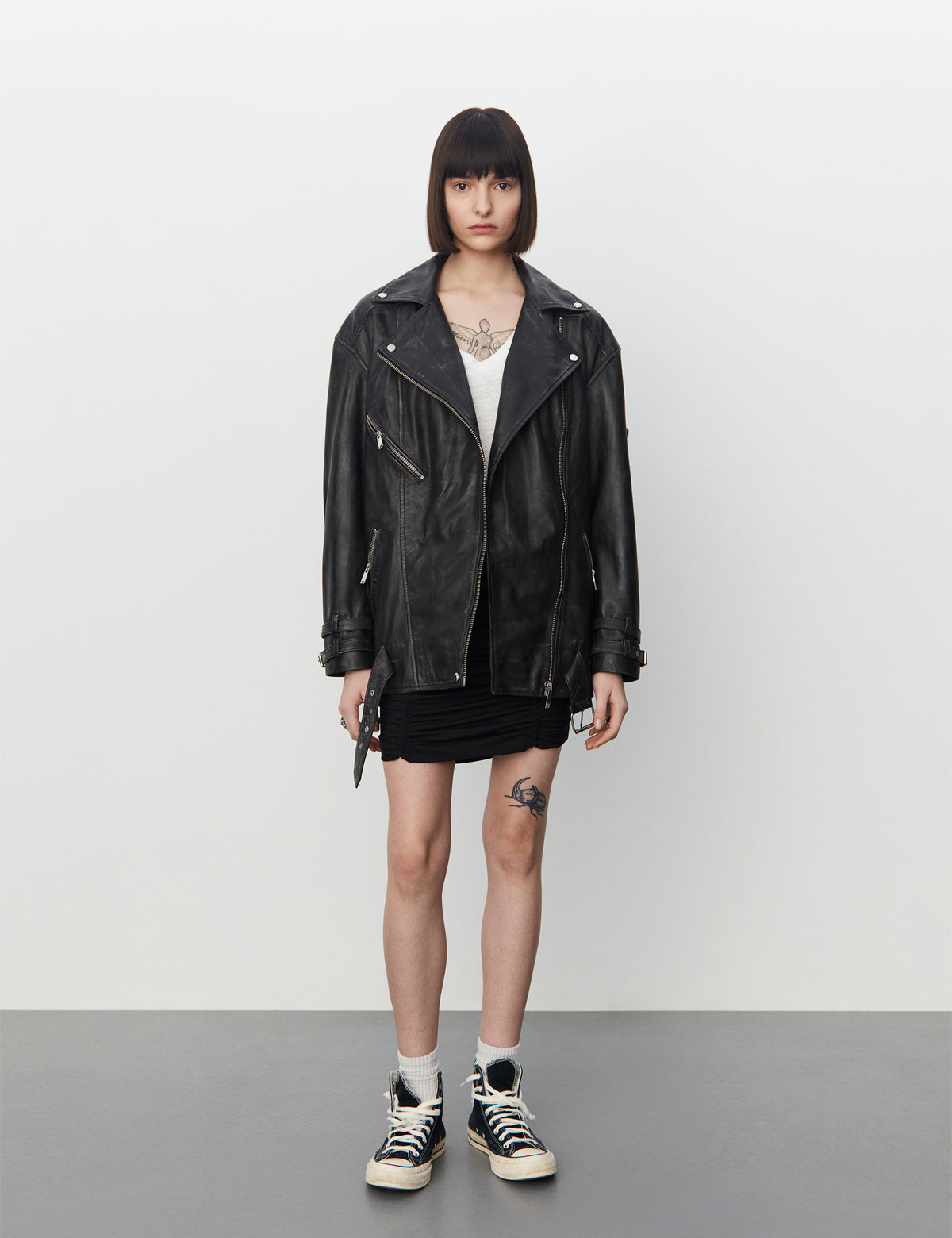 2NDDAY 2ND Jagger - Uneven Leather Coats & Jackets 11002 Unblack