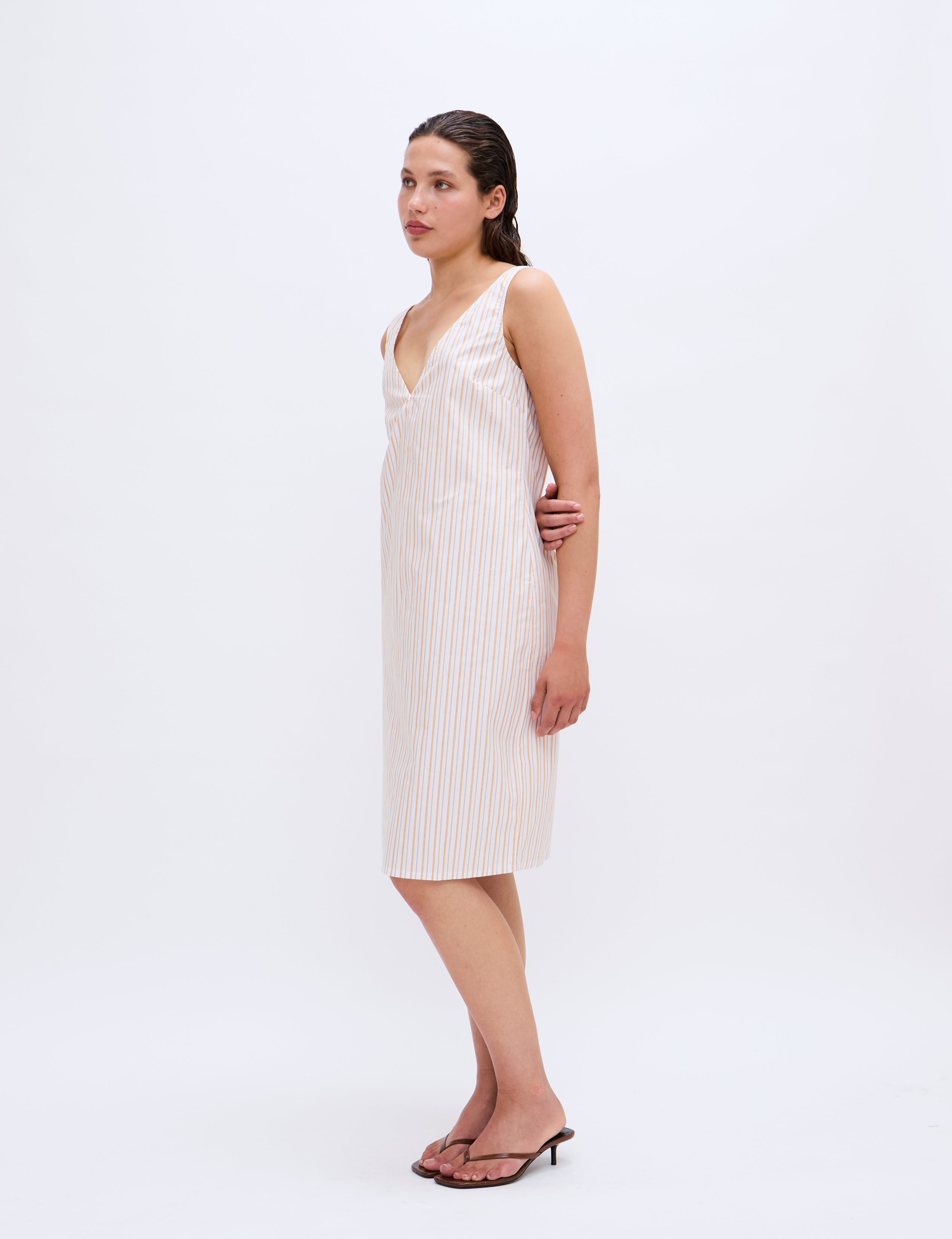 2NDDAY 2ND Jovon - Cotton Stripes Dress 420143 Saffron Stripe