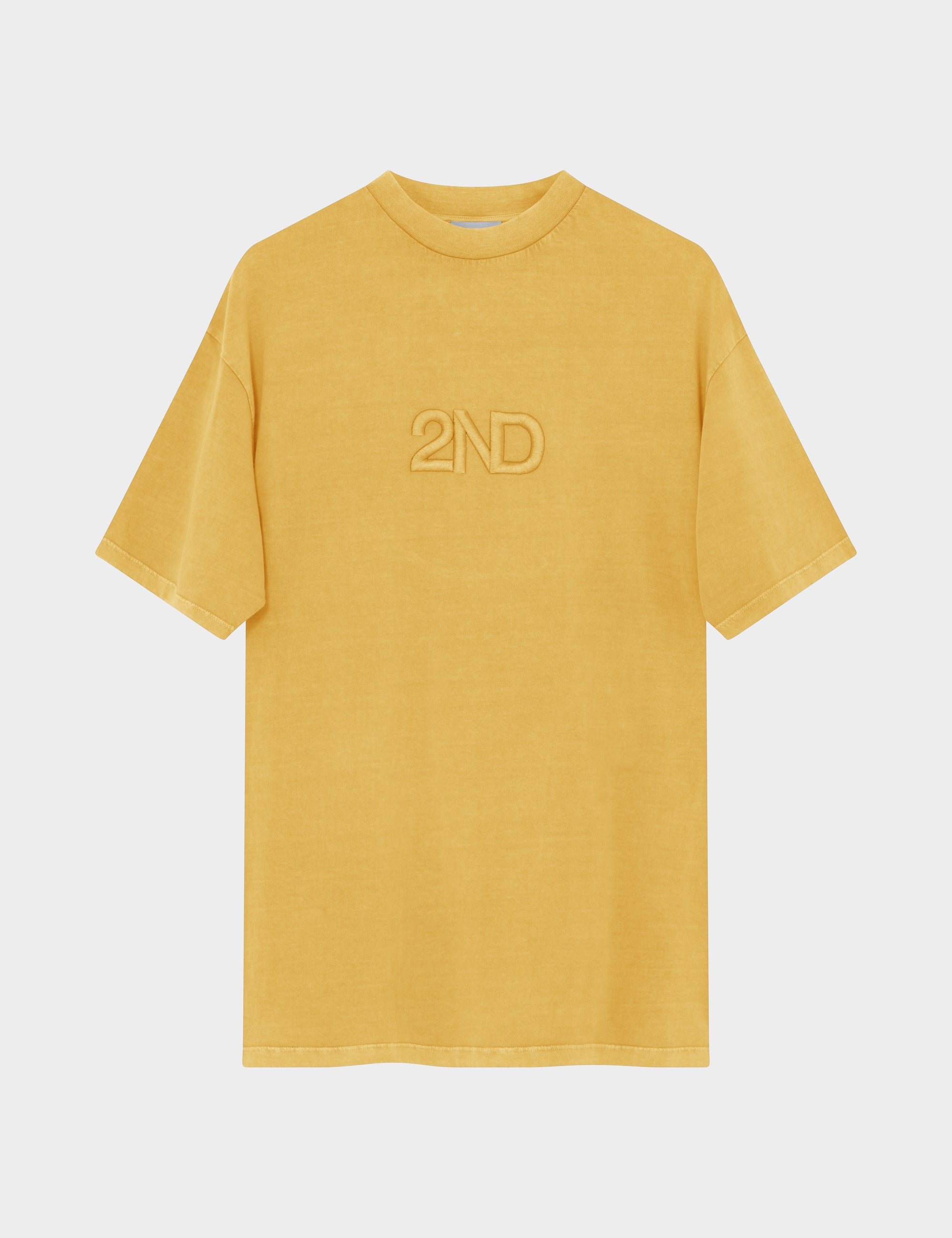 2ND Ken TT - Overwashed Jersey - T-shirt - Spicy Mustard