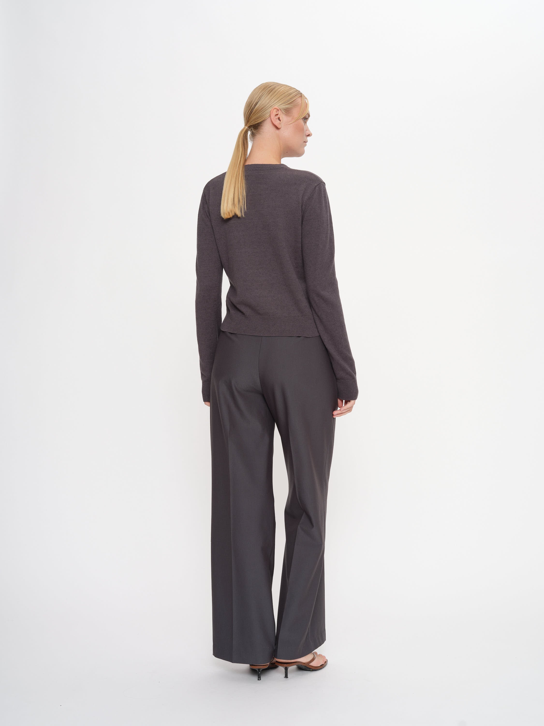 2NDDAY 2ND Lance - Soft Wool Blend Pullover 190203 Gray Pinstripe