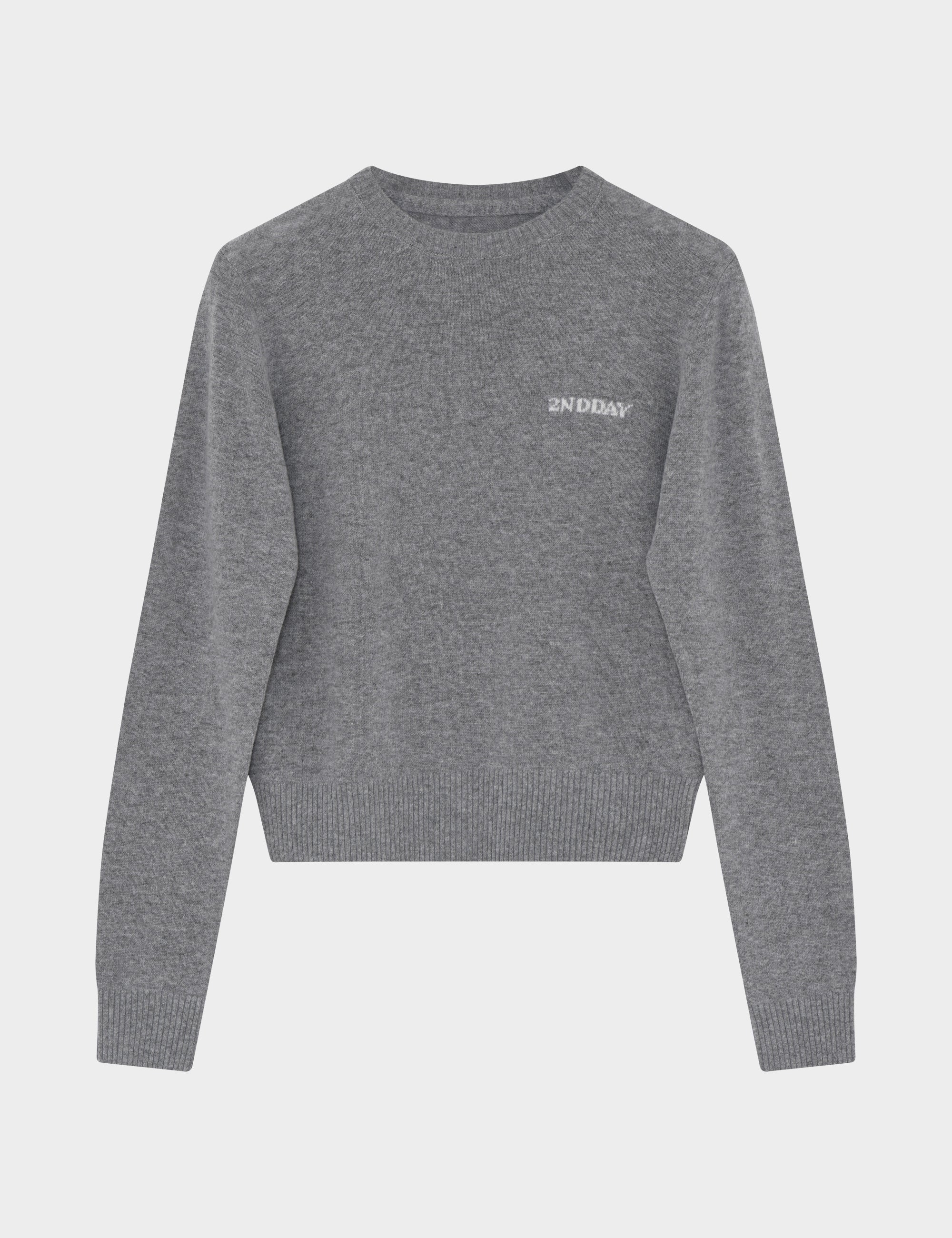 2NDDAY 2ND Lance TT - Soft Wool Blend Pullover 420129 Light Grey Melange