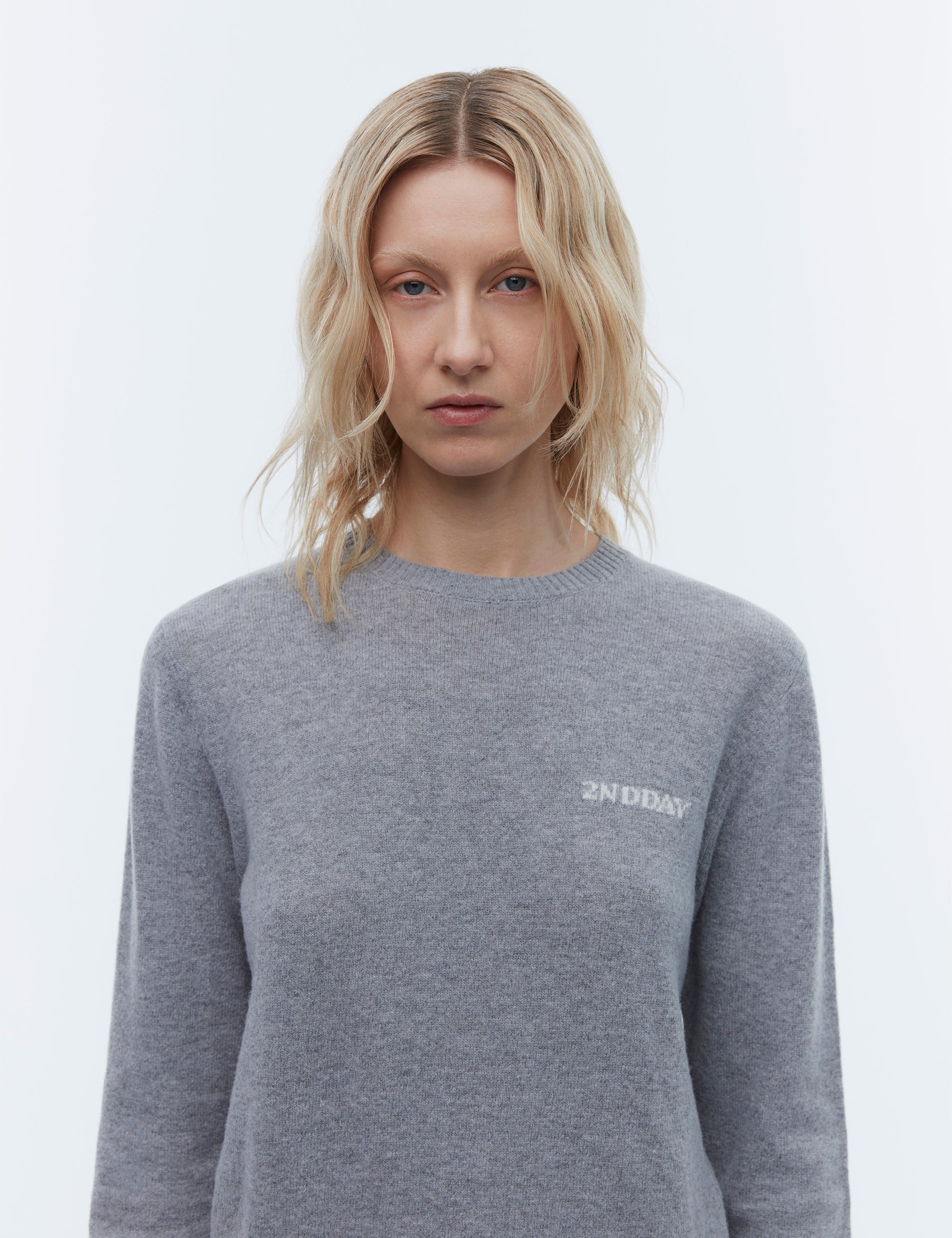 2ND Lance TT Soft Wool Blend Light Grey Melange