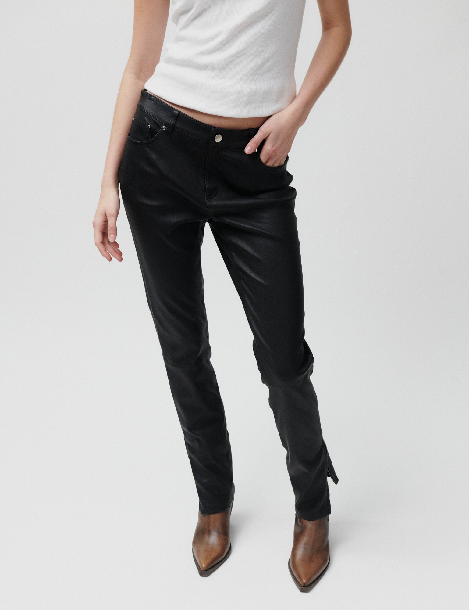 2NDDAY 2ND Liljan - Refined Stretch Leather - Pants Pants 190303 Black