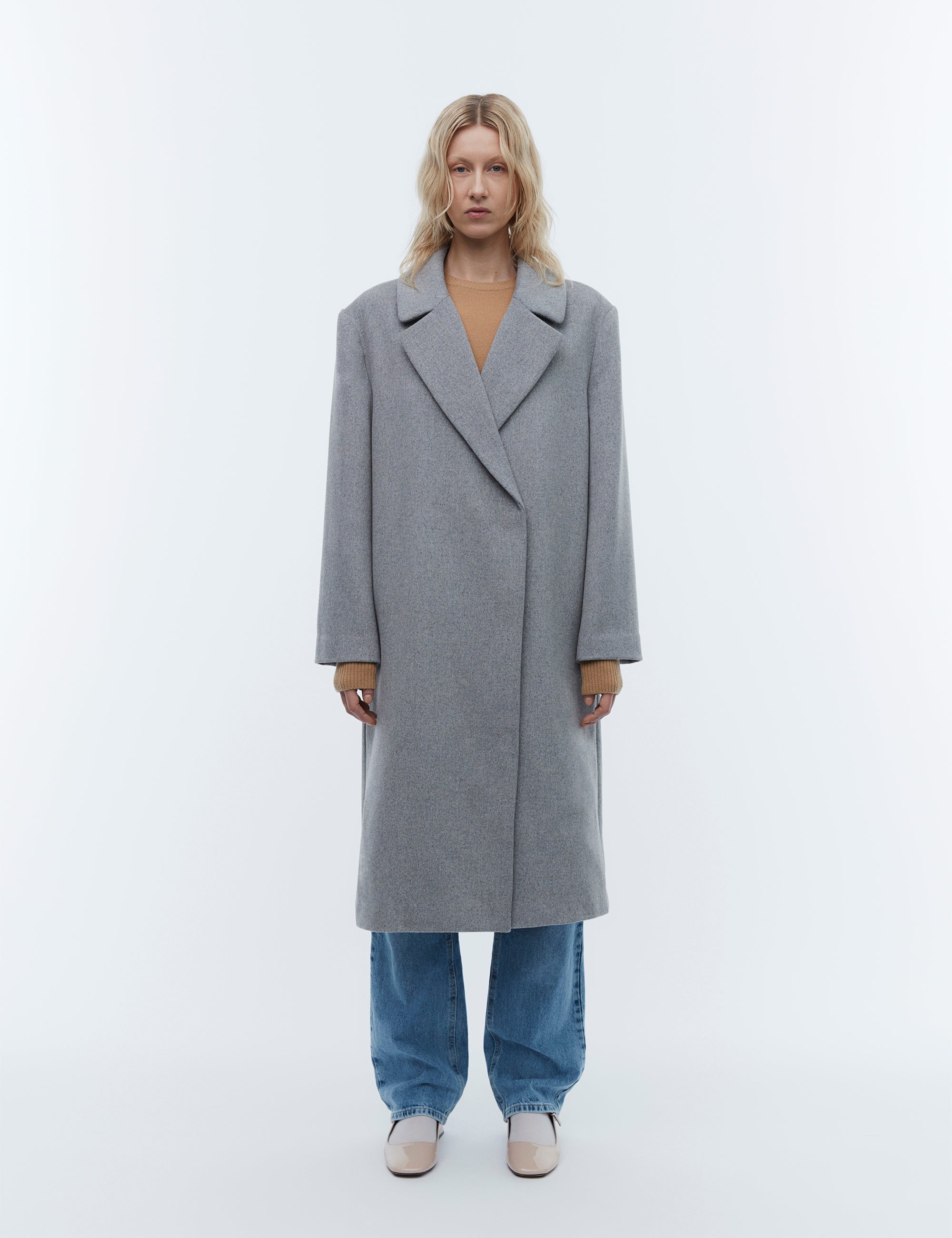 2NDDAY 2ND Liviana - Classic Wool Coats 420129 Light Grey Melange