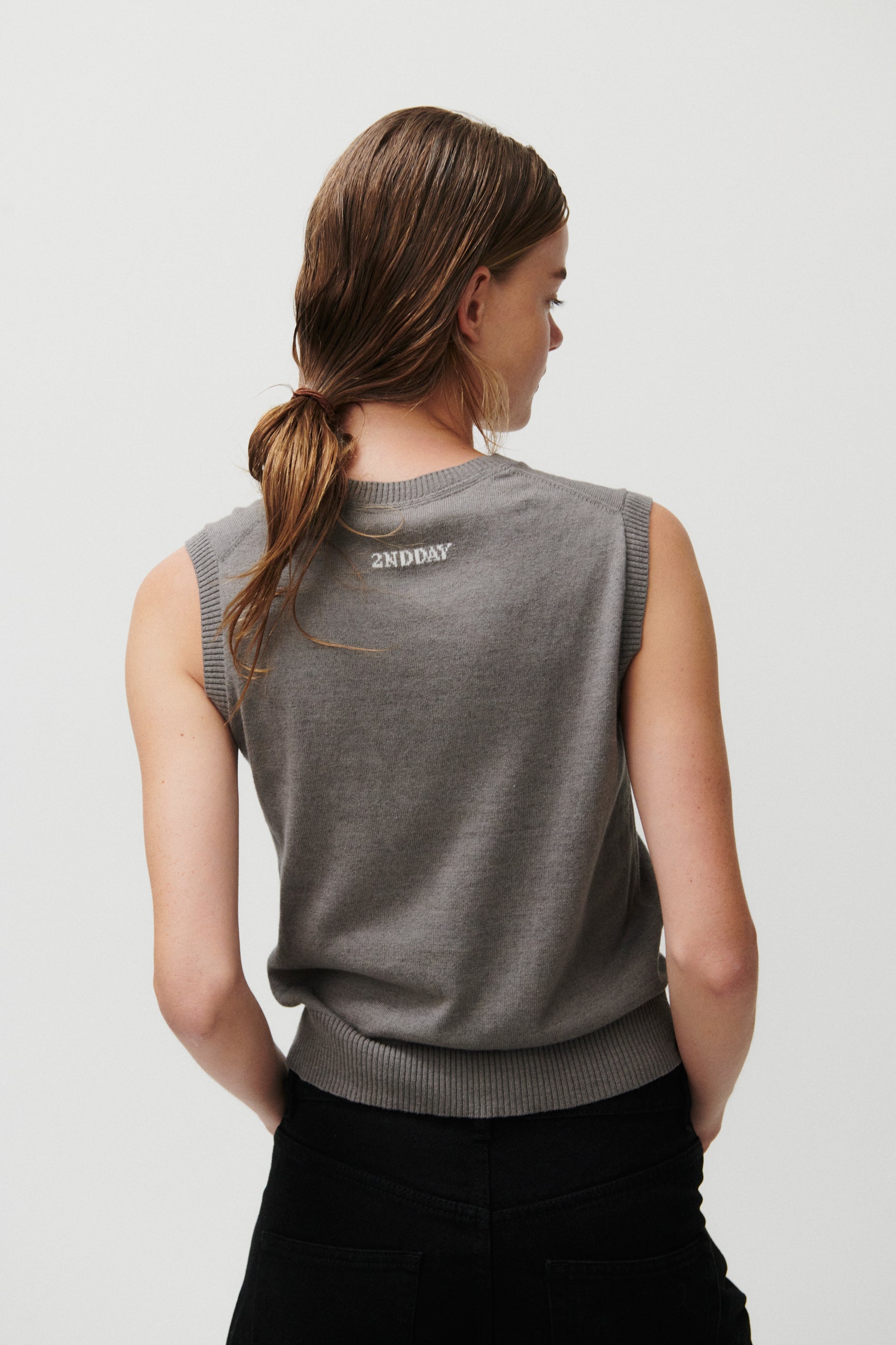 2NDDAY 2ND Llyas - Soft wool Blend Pullover 180403 Dark Gull Gray