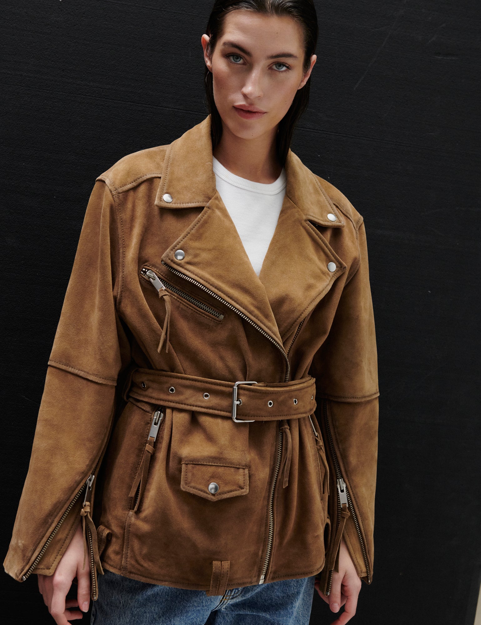 2NDDAY 2ND Lote - Heavy Suede Jacket 171327 Tobacco Brown