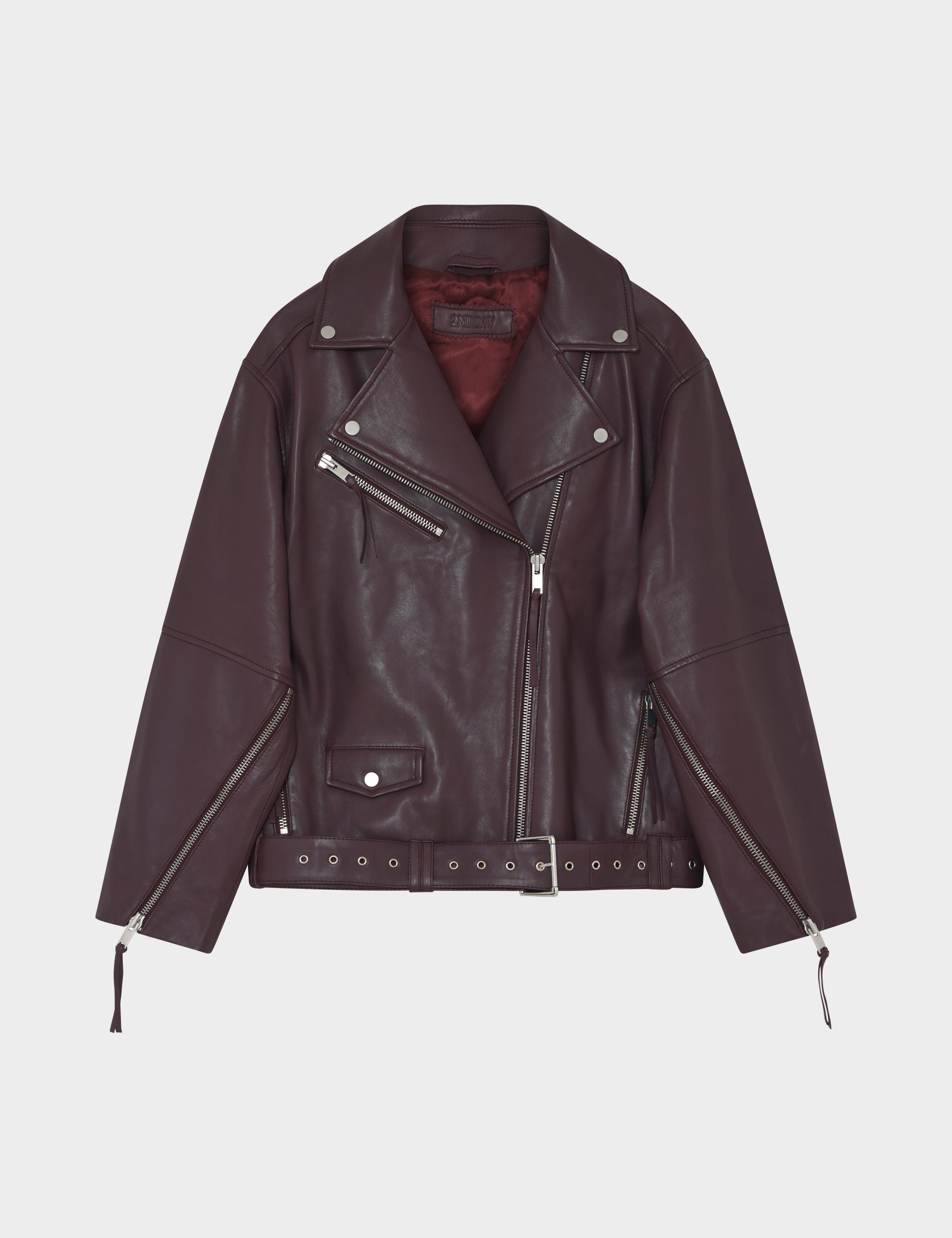 2NDDAY 2ND Lotus - Fine Leather Jacket 09016 Catawba Grape