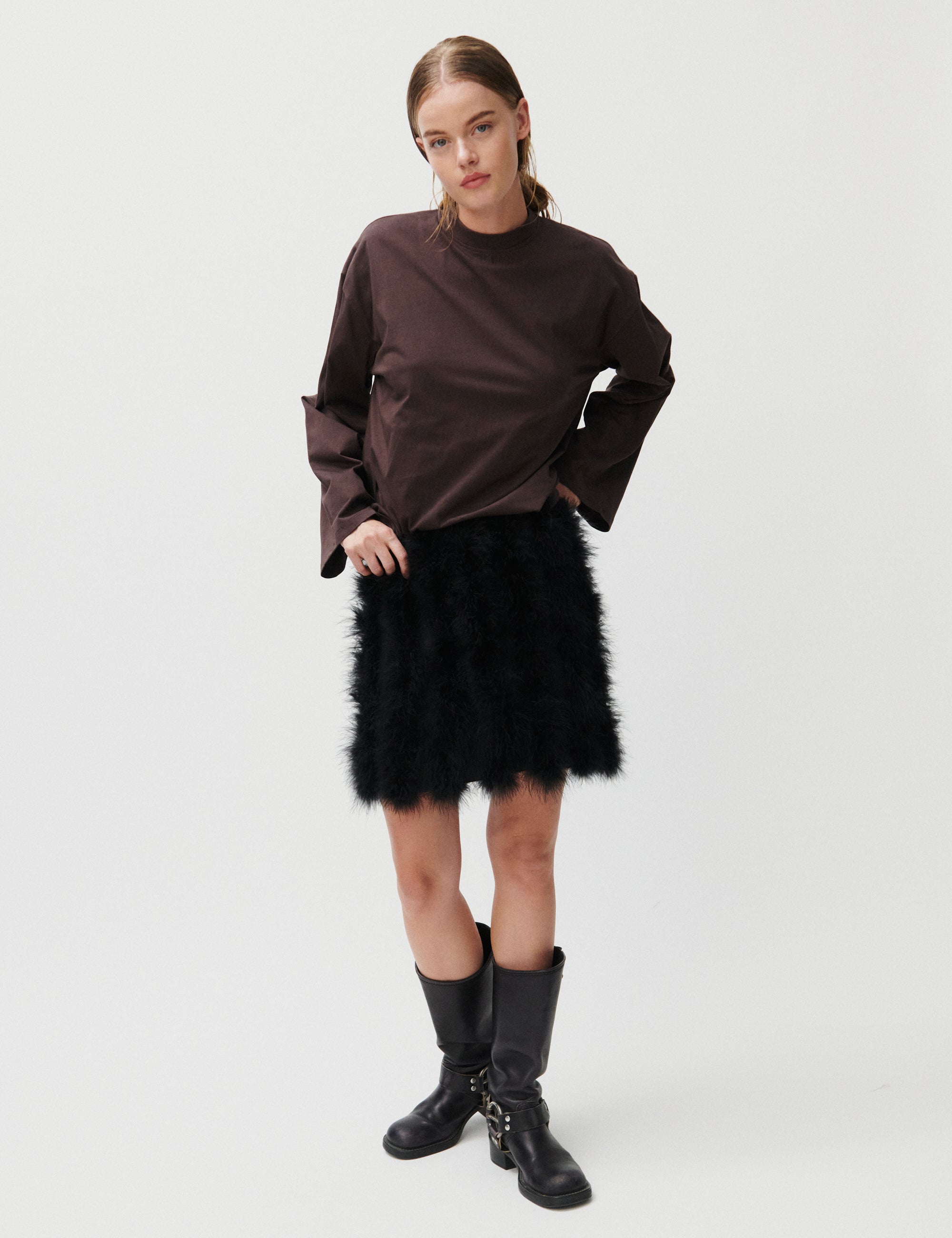 2NDDAY 2ND Mayanne - Heavy Satin Skirt 190303 BLACK