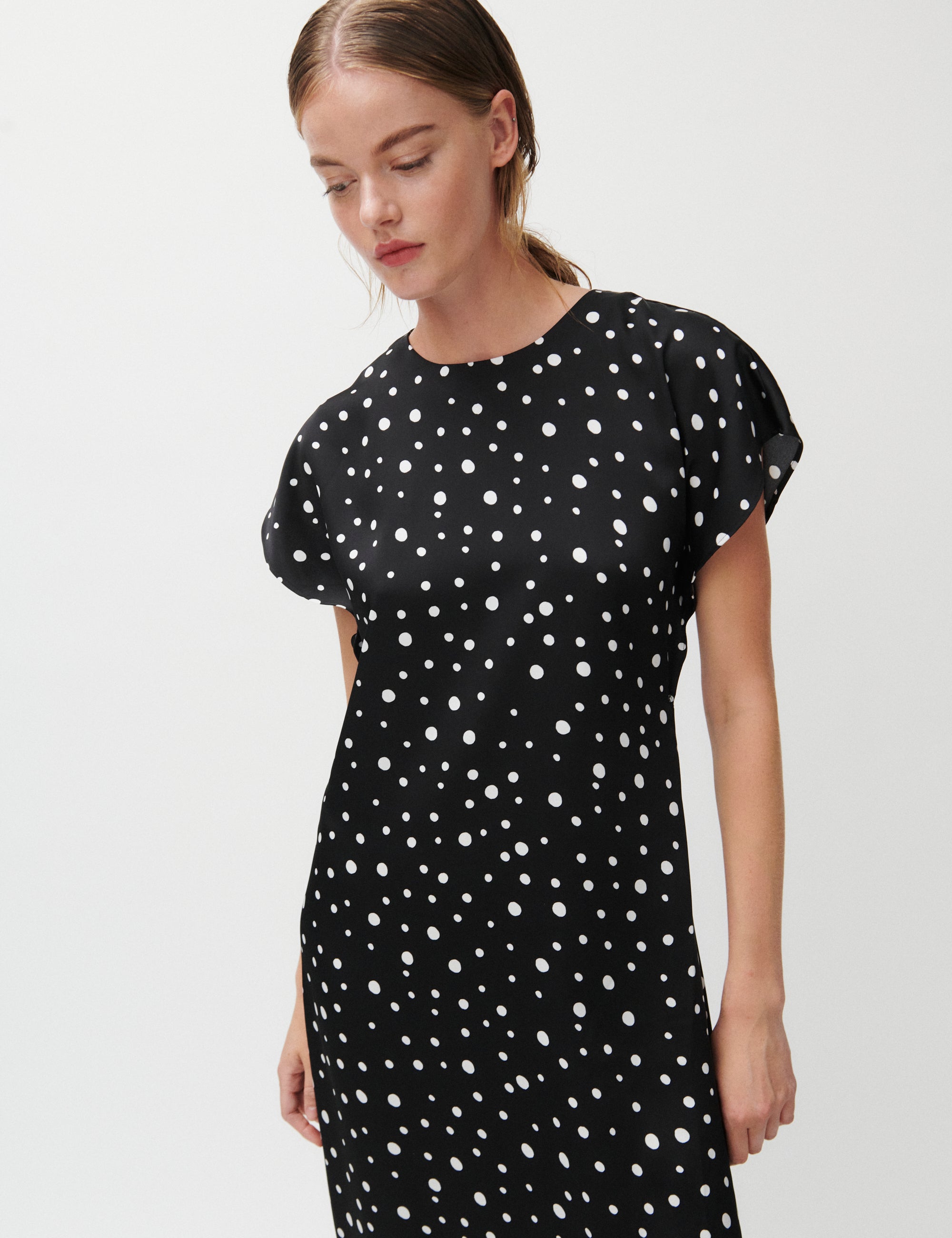 2NDDAY 2ND Patrice - Heavy Satin Dress 420155 White Polka Dot