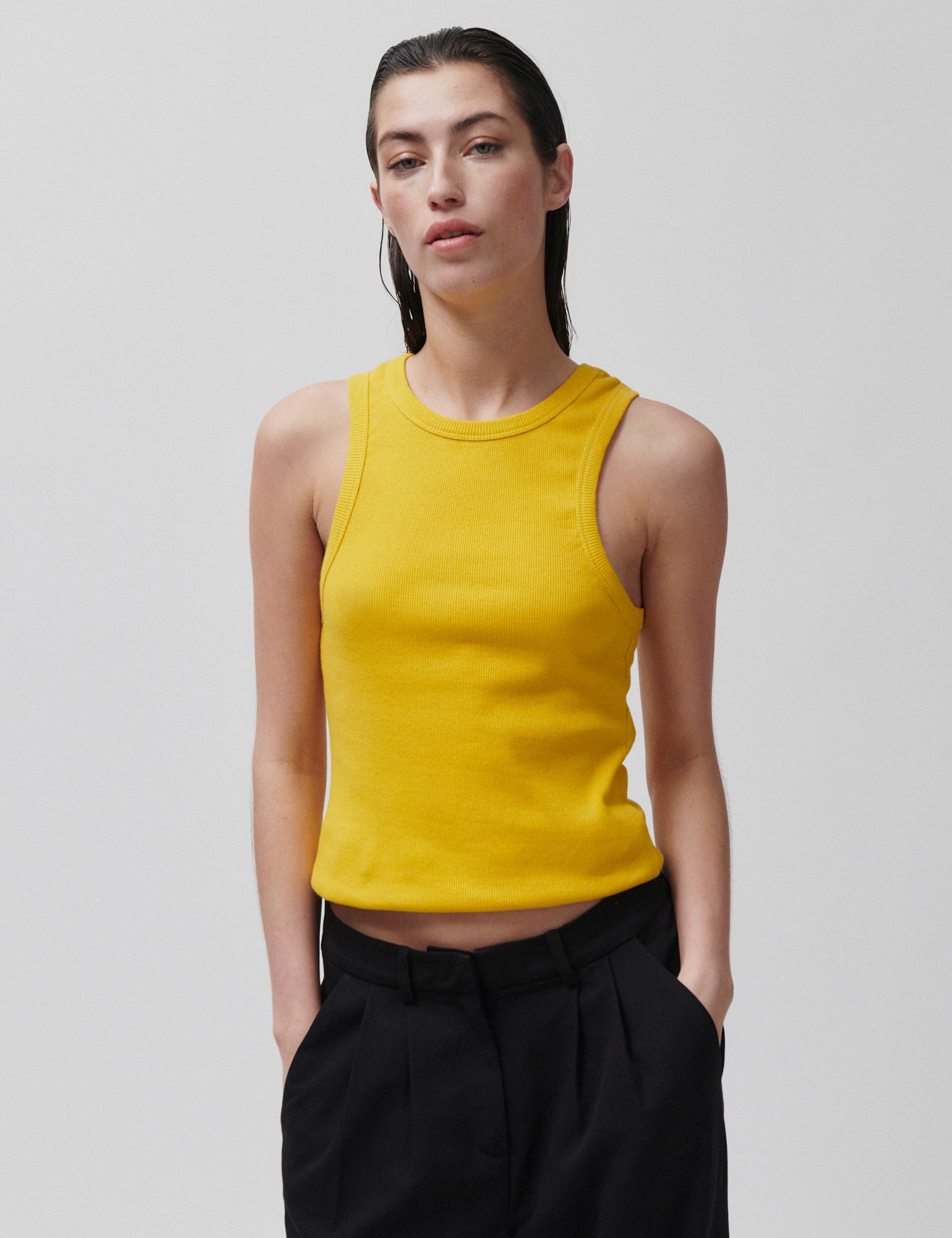 2NDDAY 2ND Purity TT - Daily Cotton Rib Tops & T-Shirts 140952 Spicy Mustard