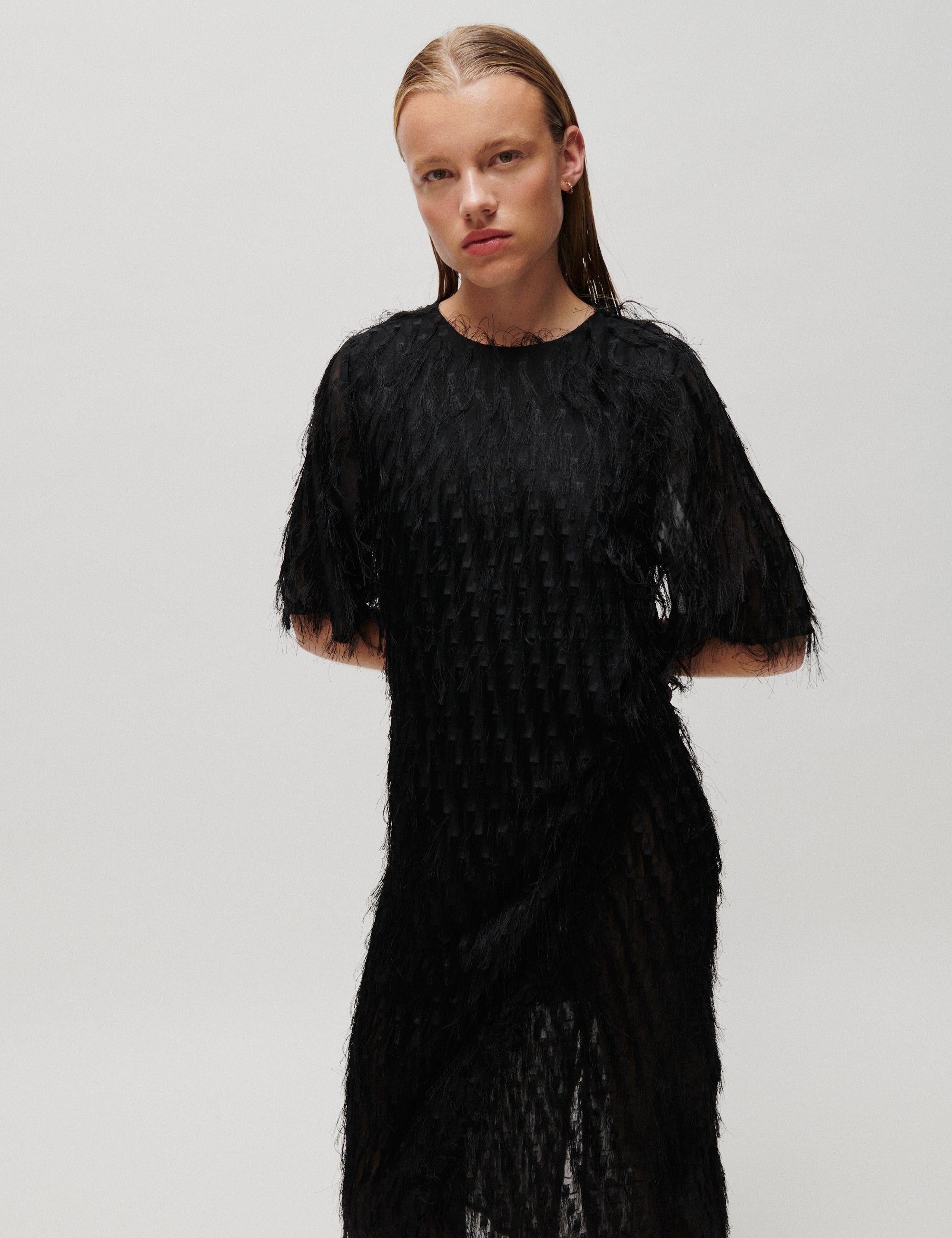 2NDDAY 2ND Serena - Textured Fringe - Dress Dress 190303 Black
