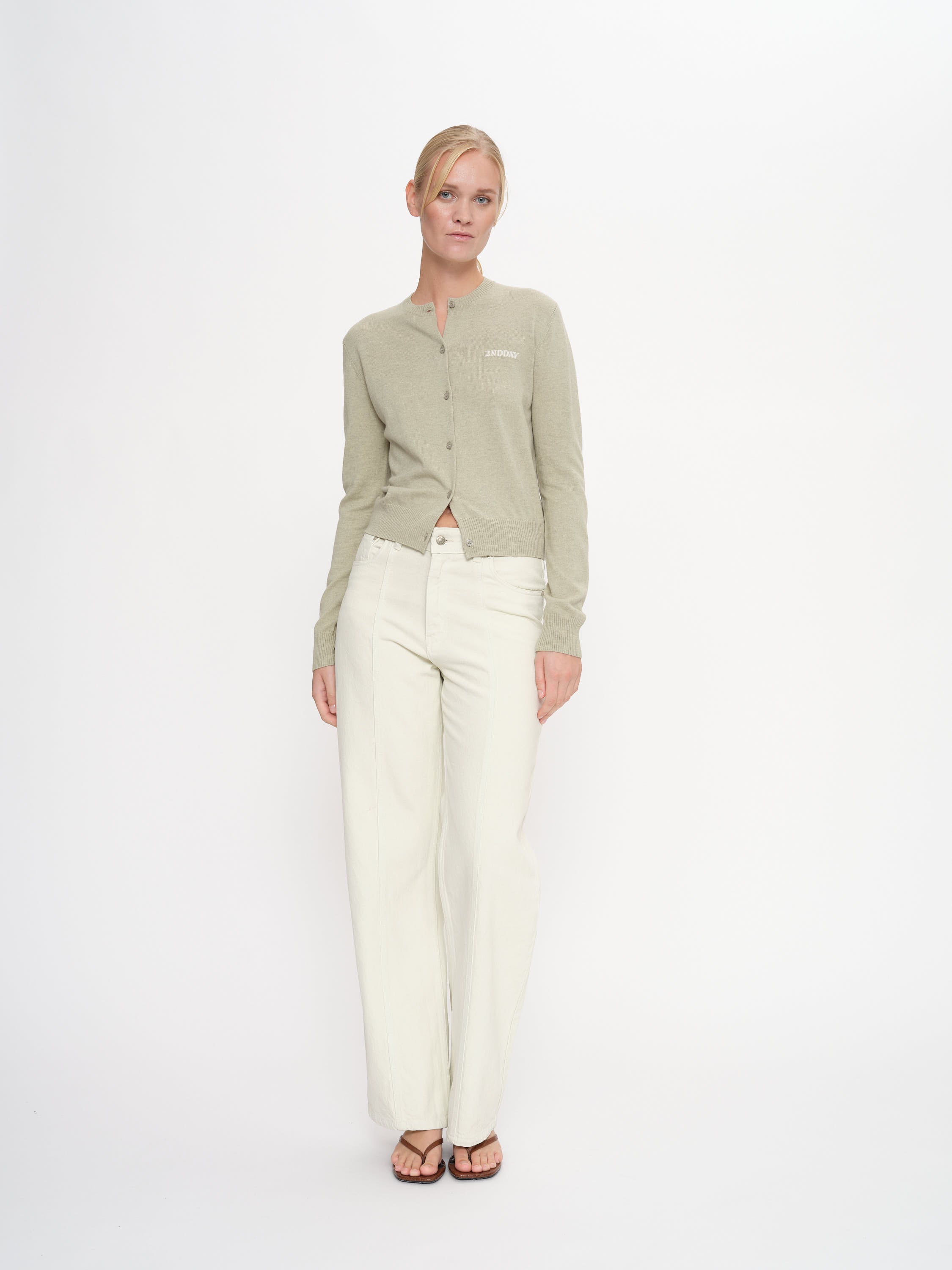 2NDDAY 2ND Vinny - Soft Wool Blend Cardigan 160110 Desert Sage