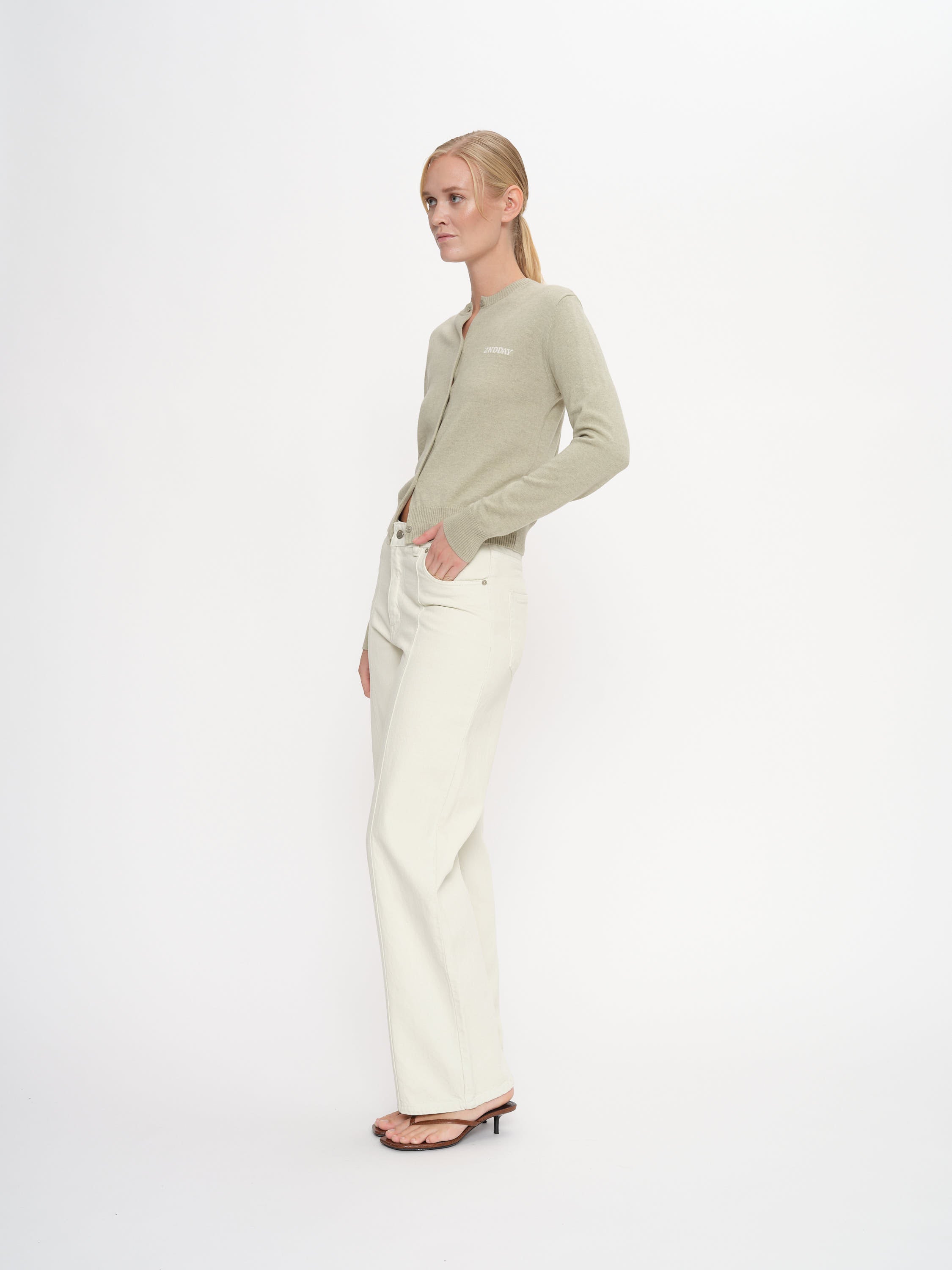 2NDDAY 2ND Vinny - Soft Wool Blend Cardigan 160110 Desert Sage