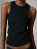Alisson - Classic Rib - Top - Black