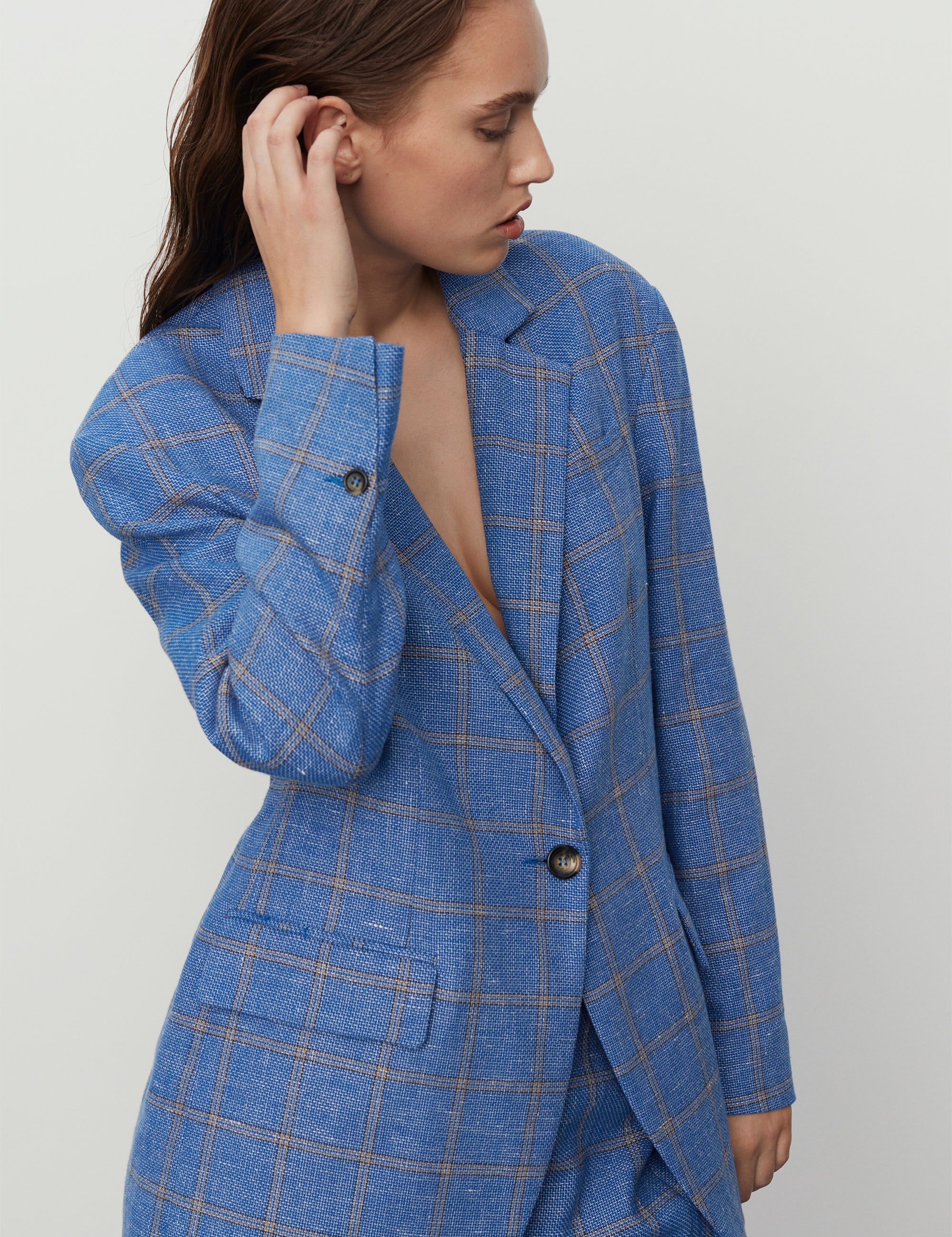 DAY Birger ét Mikkelsen Allen - Summertime Check Blazer 194045 LAPIS BLUE