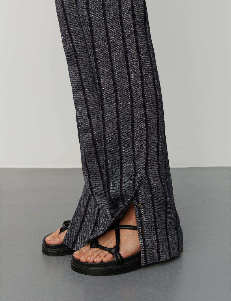 DAY Birger ét Mikkelsen Ally - Cotton Blend Stripe Pants 190303 BLACK