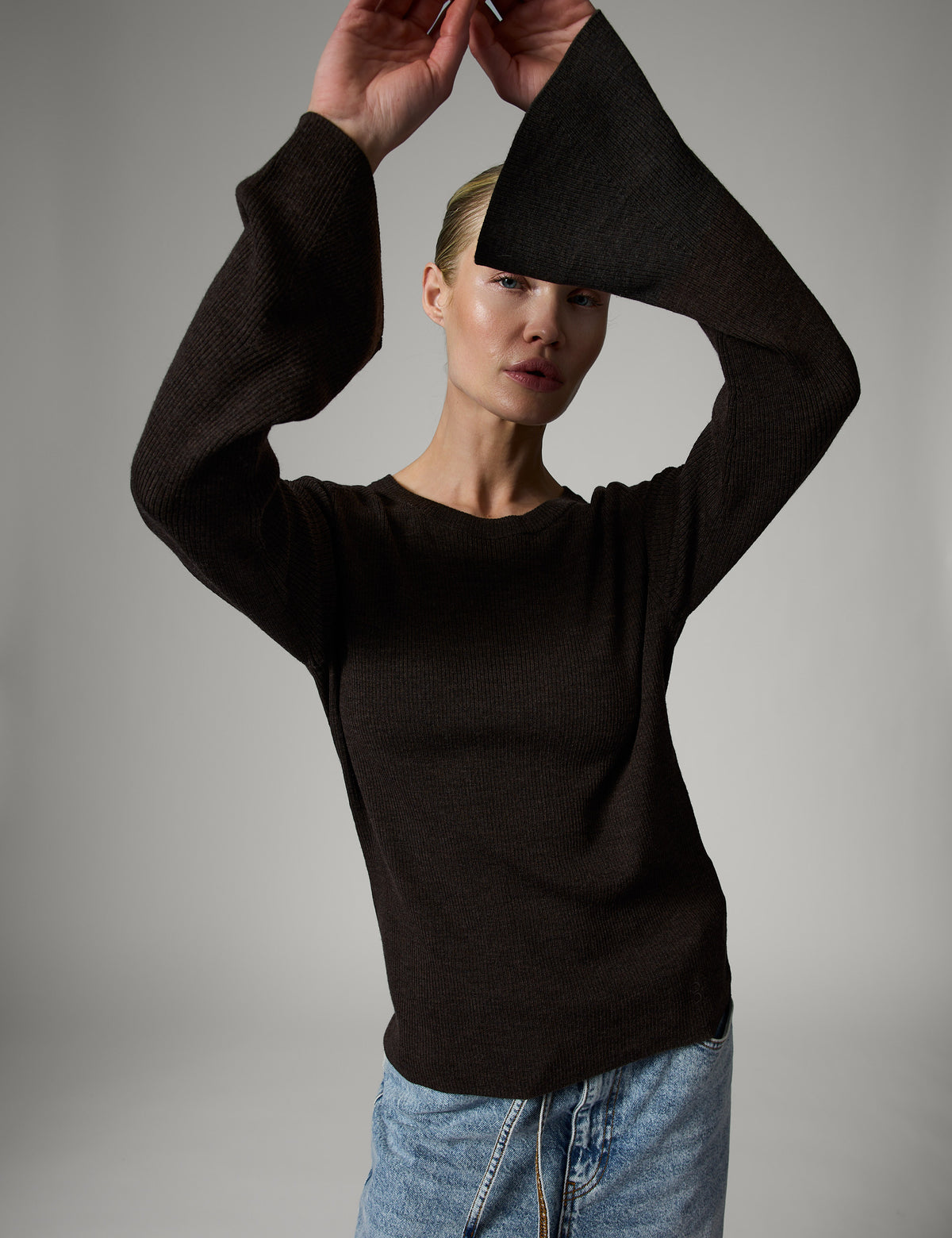DAY Birger ét Mikkelsen Anabelle Rib - Daily Elements - Pullover Pullover 500116 DARK BROWN MELANGE