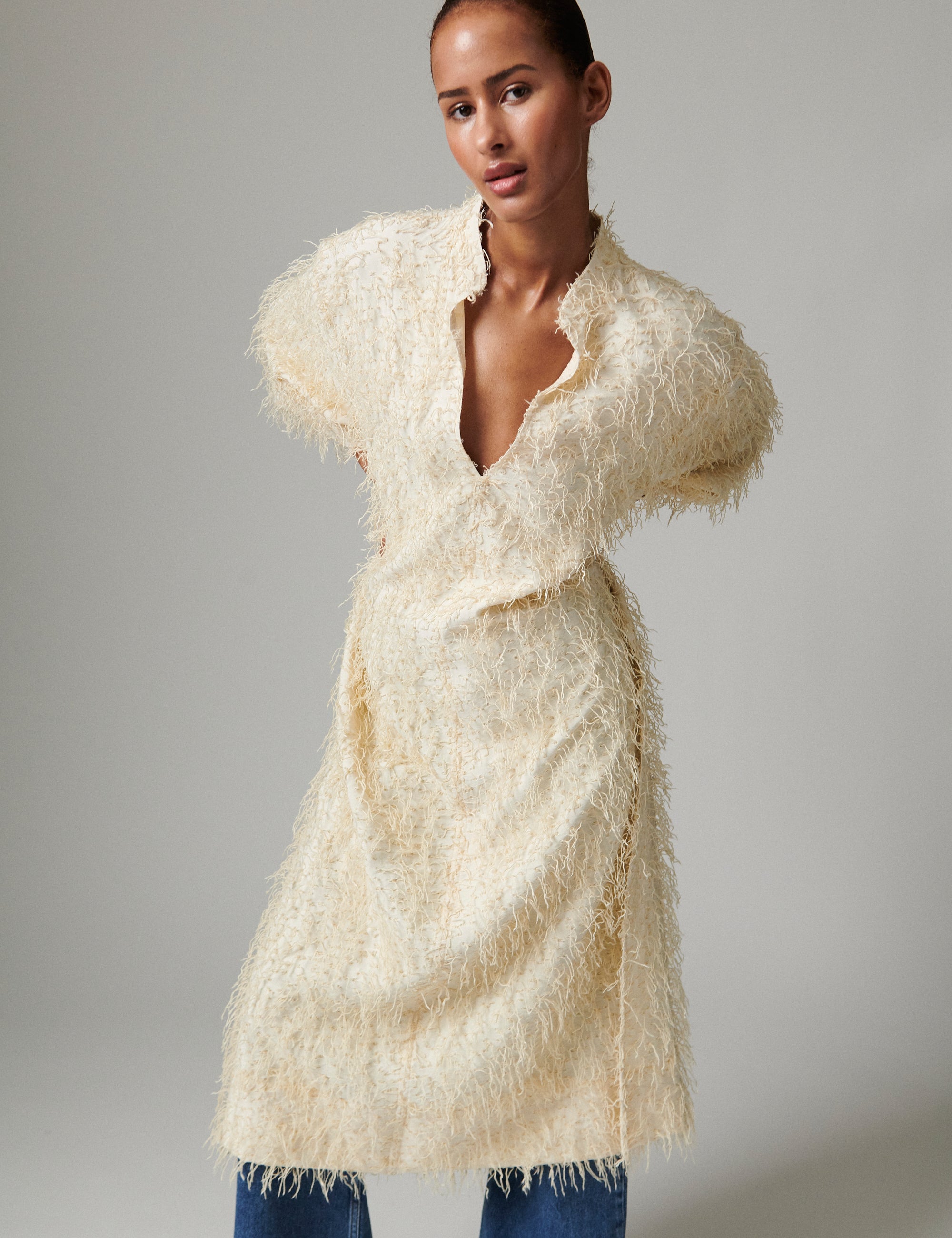 DAY Birger ét Mikkelsen Aruna - Dobby Fringe Dress 110605 Jet Stream