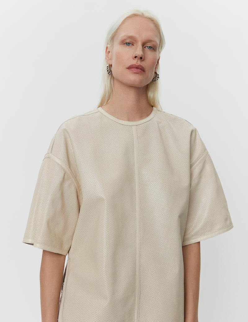 DAY Birger ét Mikkelsen Avril - Perforated Leather Shirts & Blouses 120804 CLOUD CREAM