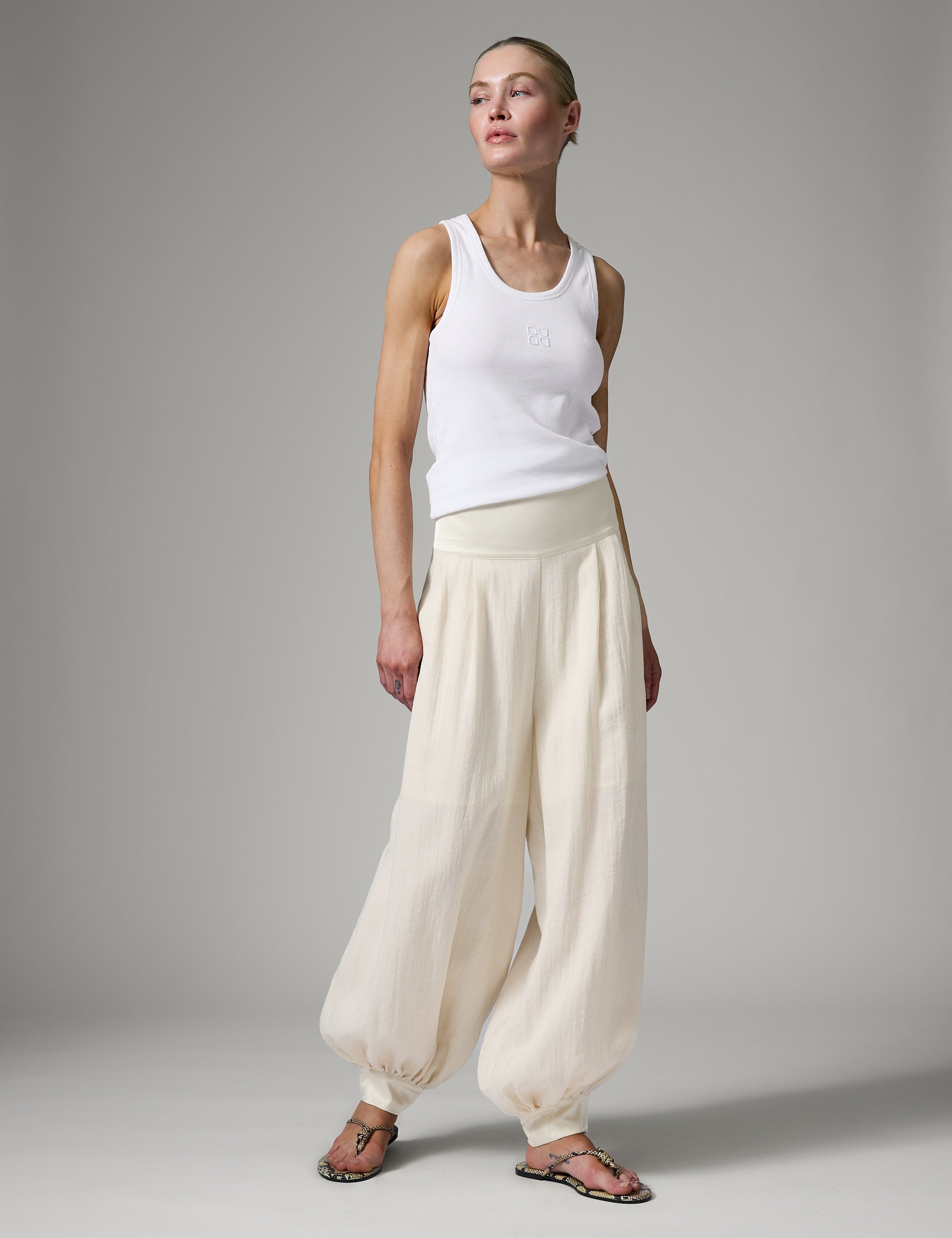 DAY Birger ét Mikkelsen Beate - Contrast Linen Pants 110605 Jet Stream