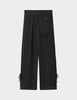 Belle - Contrast Linen - Pants - Black