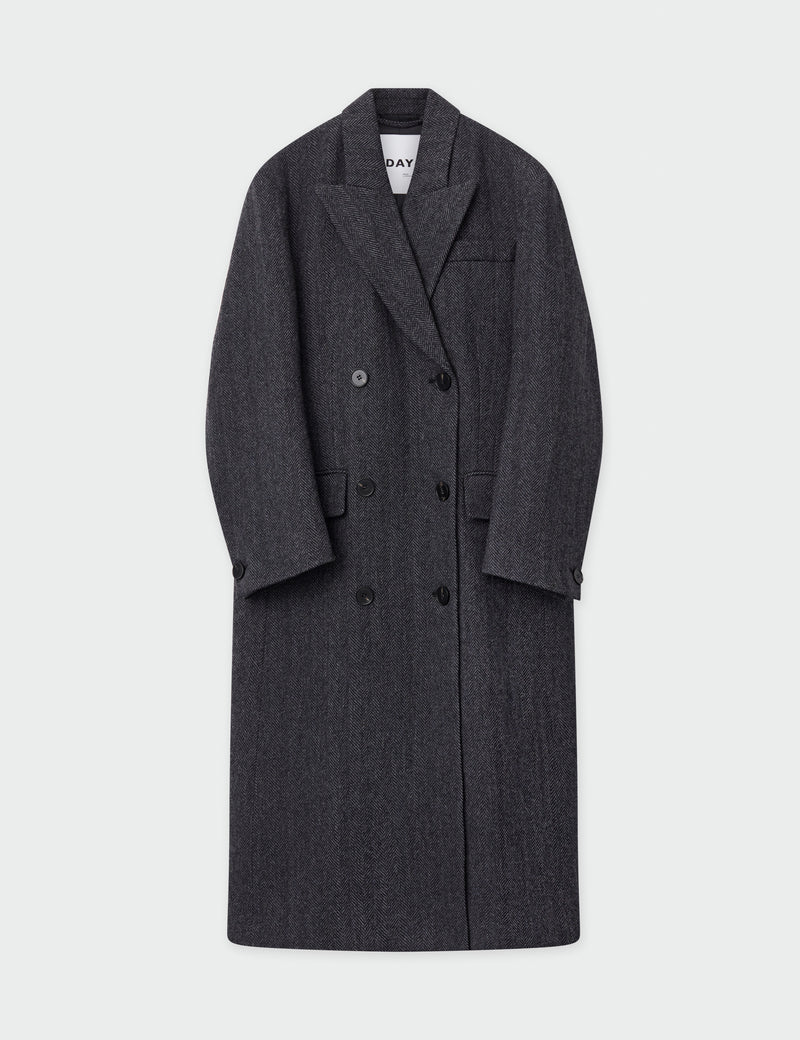 DAY Birger ét Mikkelsen Bert - Woolen Herringbone Jacket 190303 BLACK