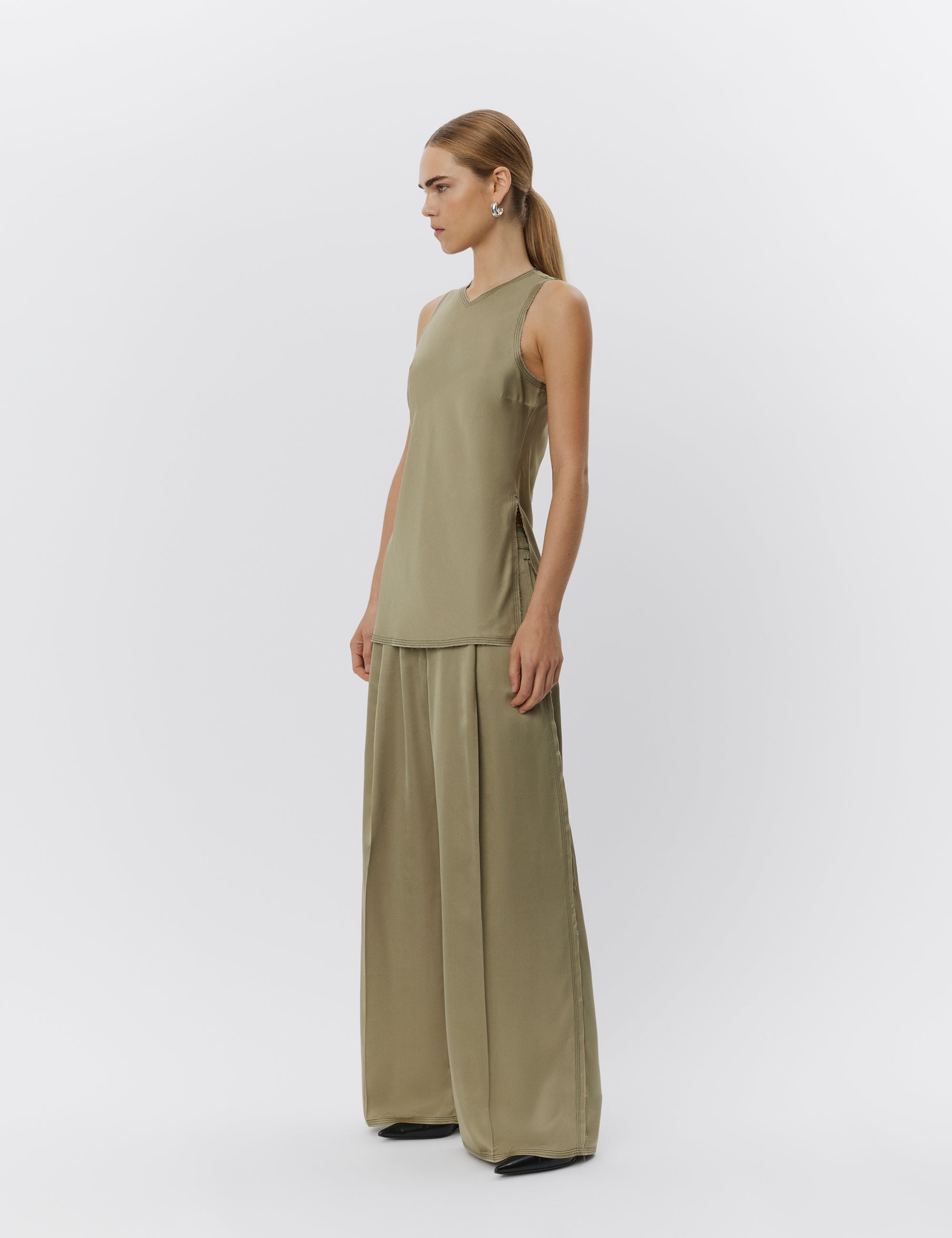 DAY Birger ét Mikkelsen Callie - Fluid Viscose Tops & T-Shirts 500147 SAGE KHAKI