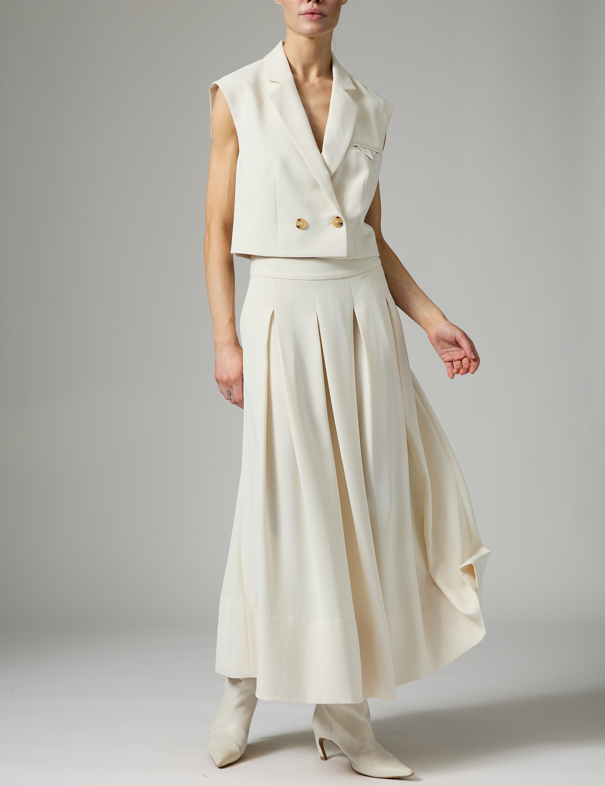 DAY Birger ét Mikkelsen Chai - Classic Gabardine Skirt 01002 Ivory Shade