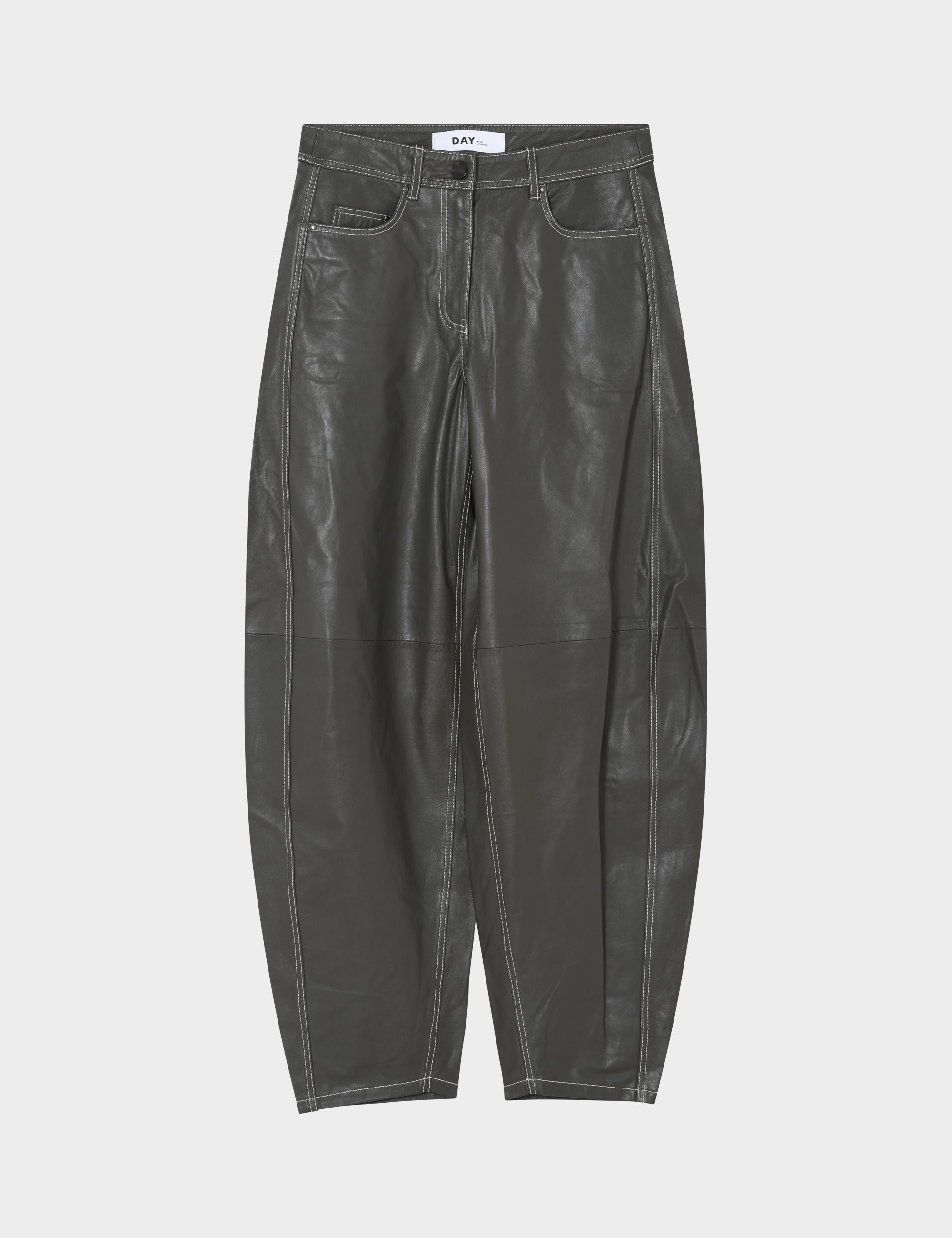 DAY Birger ét Mikkelsen DAYBarrollo - Soft Lamb Leather - Pants Pants MEDIUM GREY LEATHER