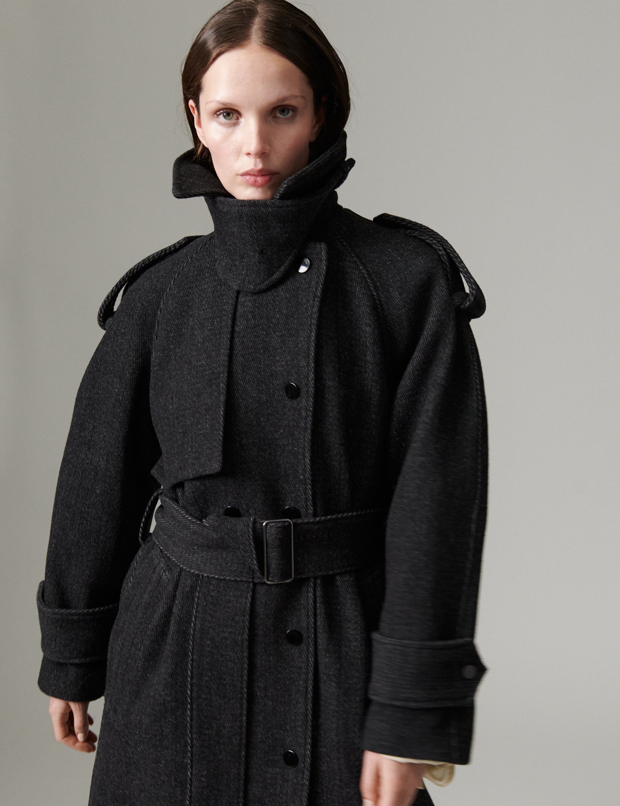 DAY Birger ét Mikkelsen DAYCapthin - Wool Structure - Coat Coat 900013 Grey Twill