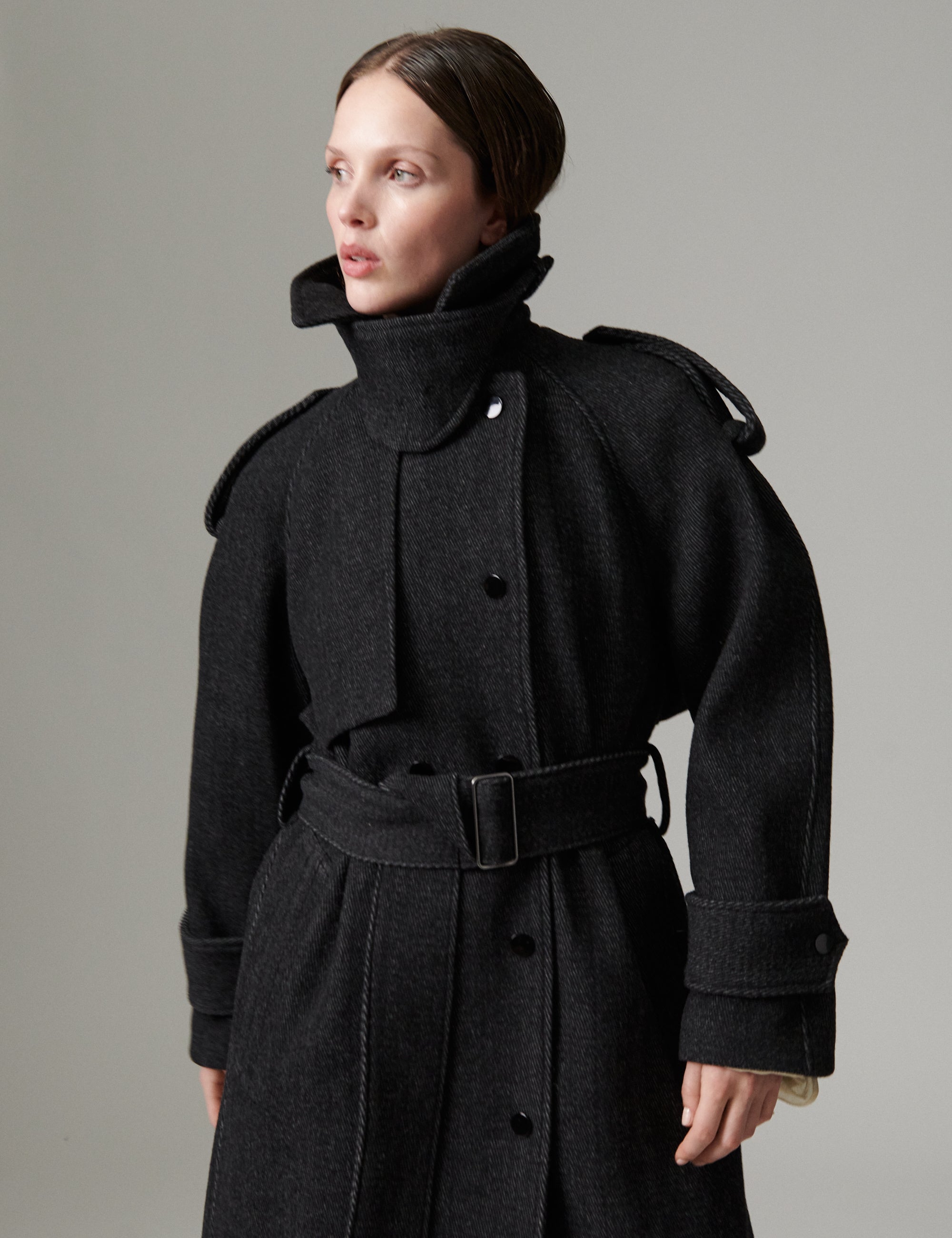 DAY Birger ét Mikkelsen DAYCapthin - Wool Structure - Coat Coat 900013 Grey Twill