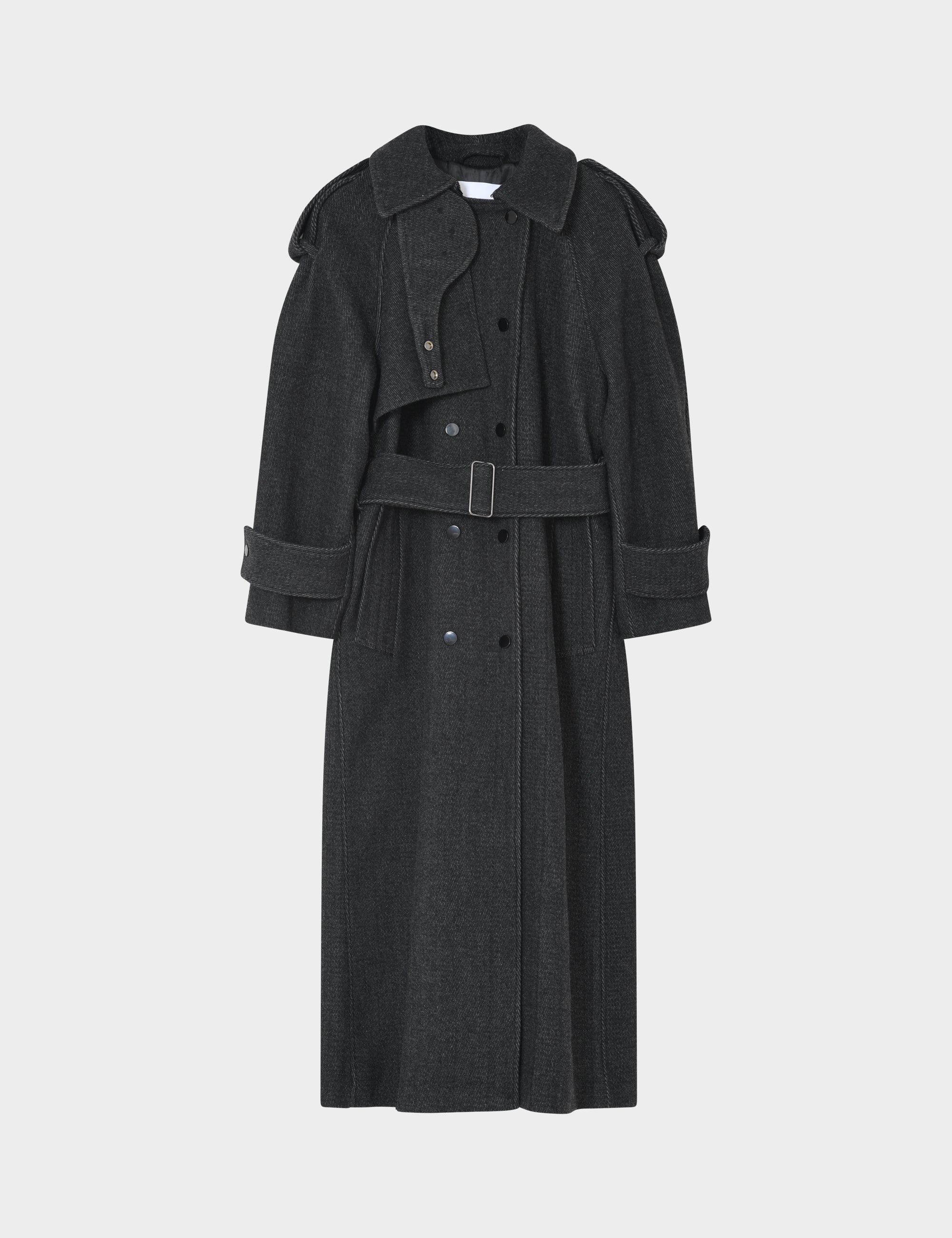DAY Birger ét Mikkelsen DAYCapthin - Wool Structure - Coat Coat 900013 Grey Twill
