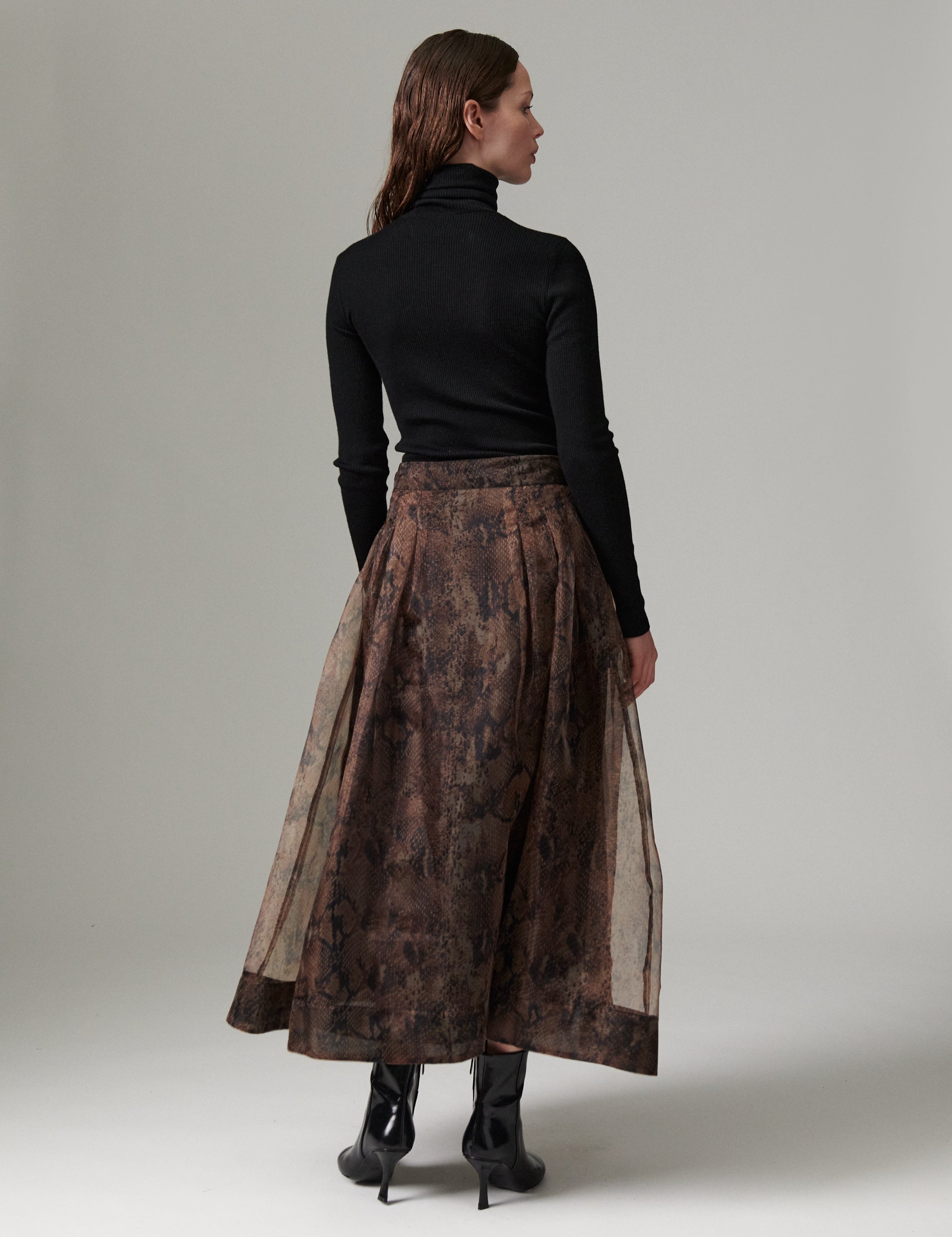 DAY Birger ét Mikkelsen DAYChai - Organza - Skirt Skirt BROWN SNAKEY