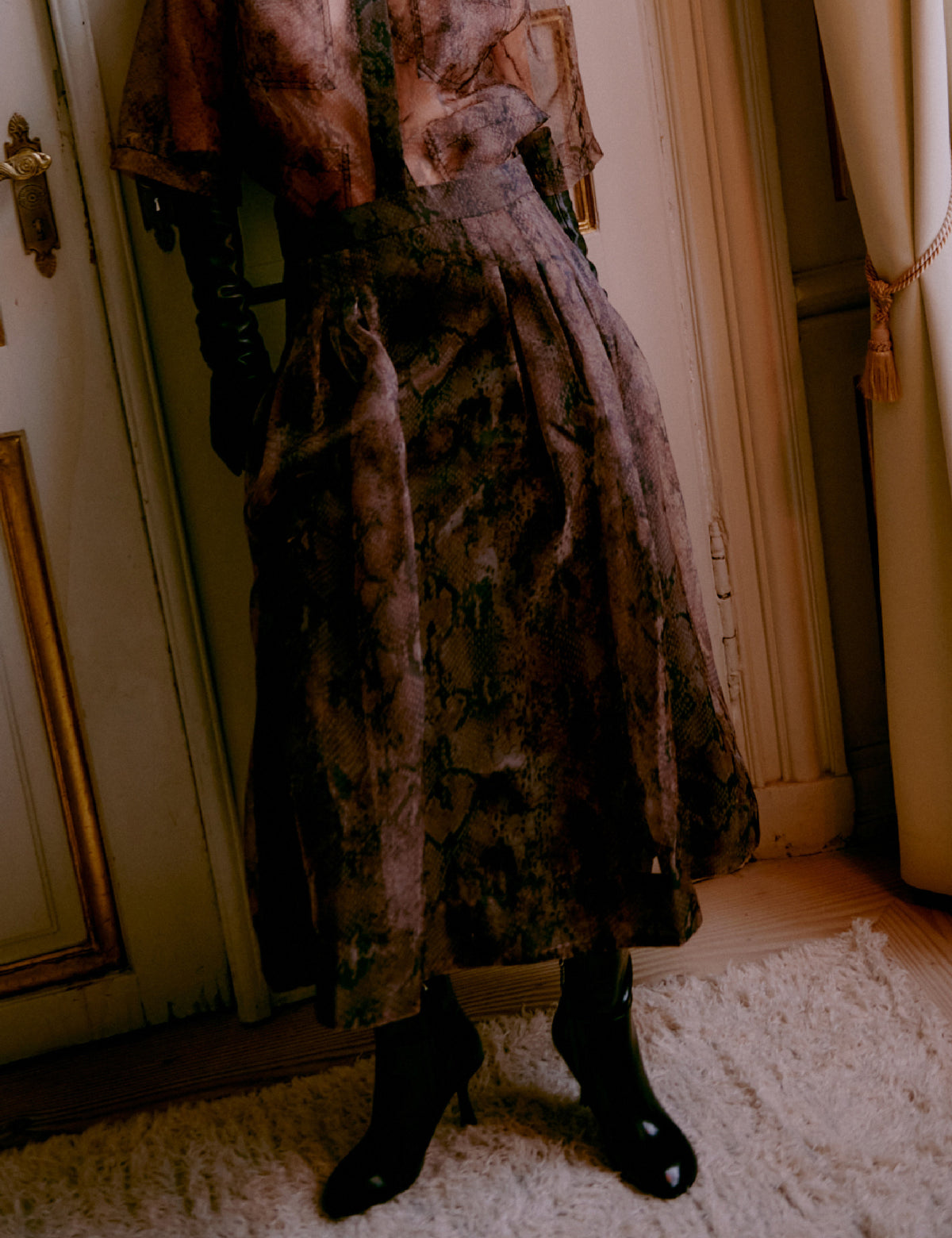 DAY Birger ét Mikkelsen DAYChai - Organza - Skirt Skirt BROWN SNAKEY