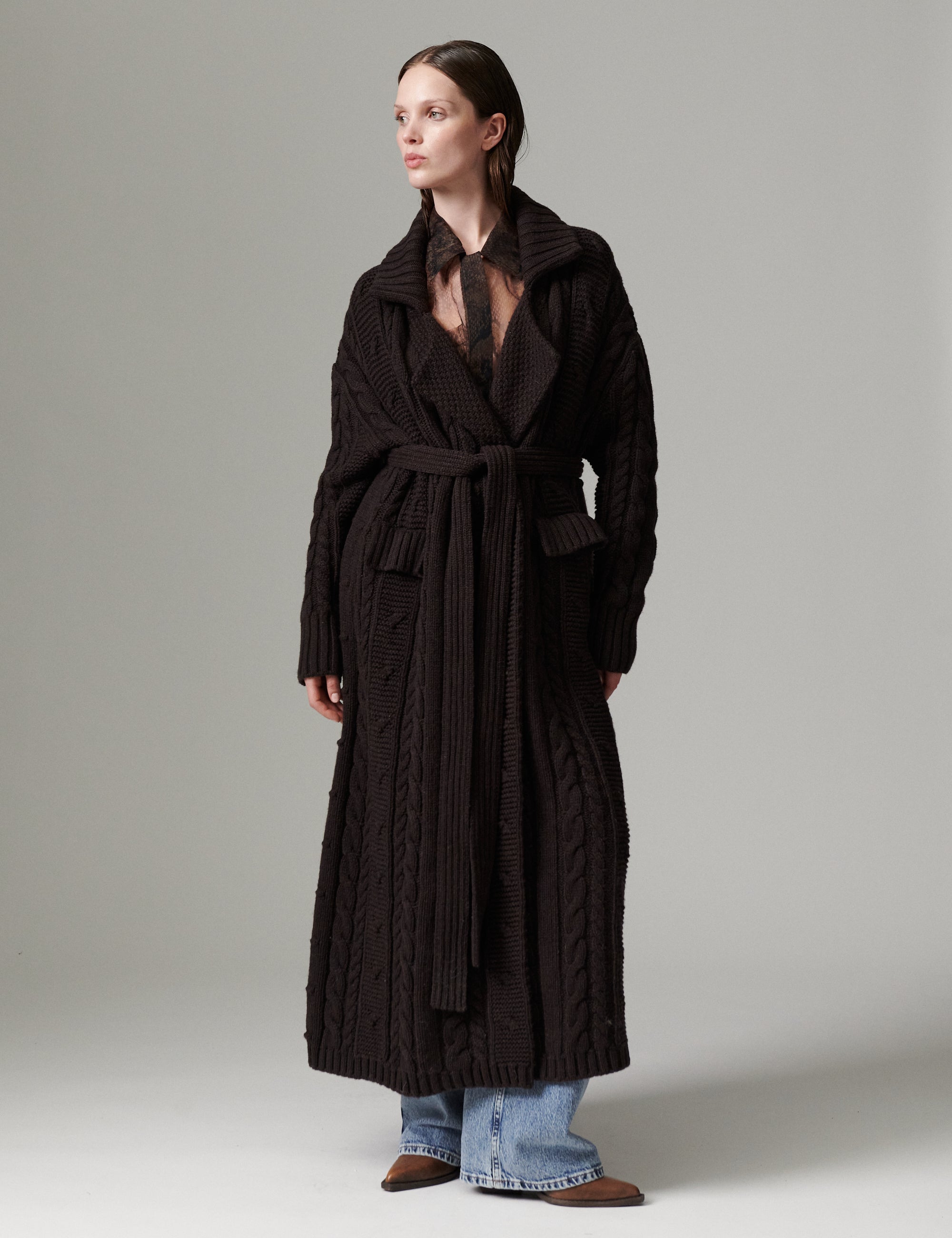DAY Birger ét Mikkelsen DAYCoatigan - Cabel - Cardigan Cardigan 191018 Ganache