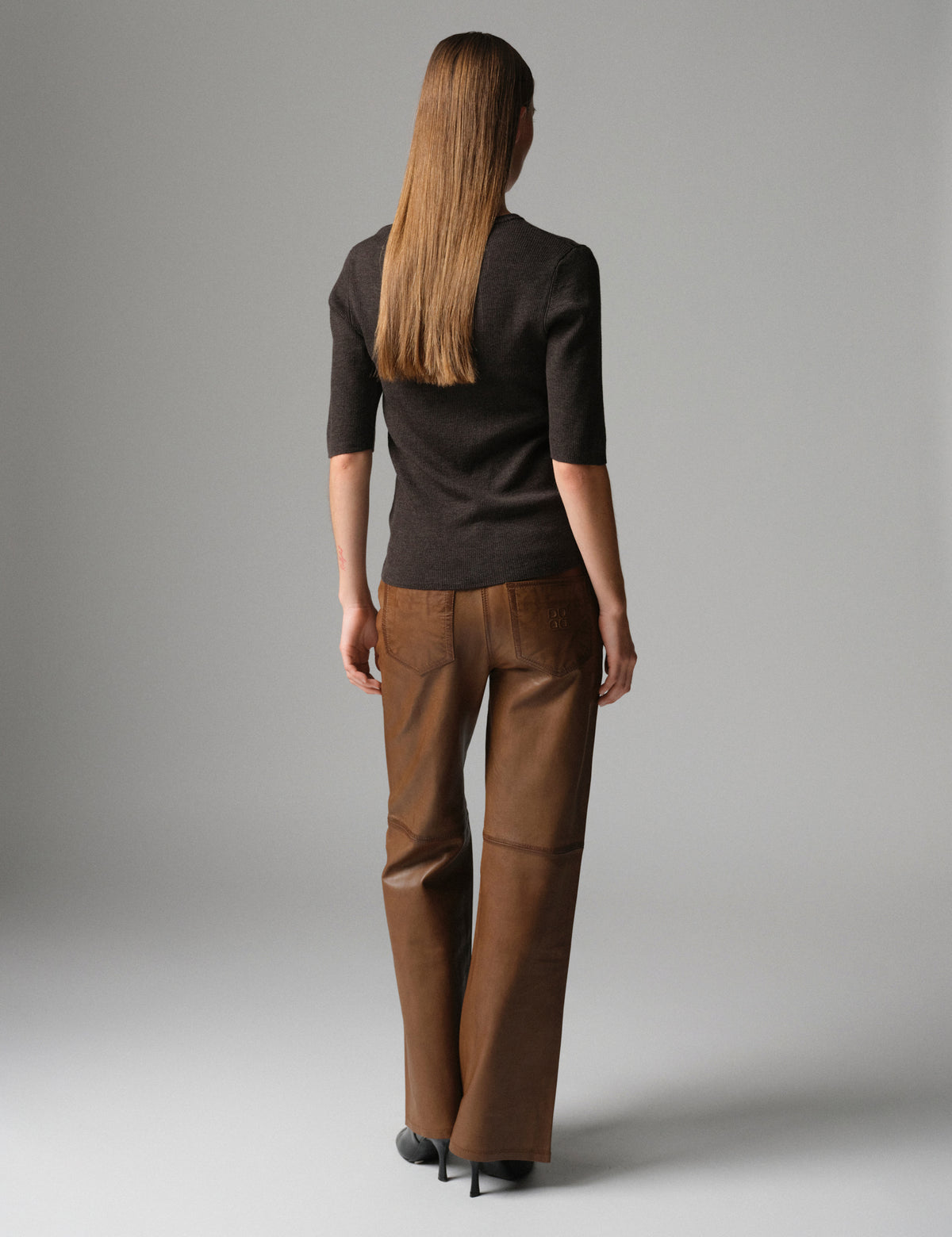 DAY Birger ét Mikkelsen DAYFlaro - Soft Lamb Leather - Pants Pants 180933 RUBBER