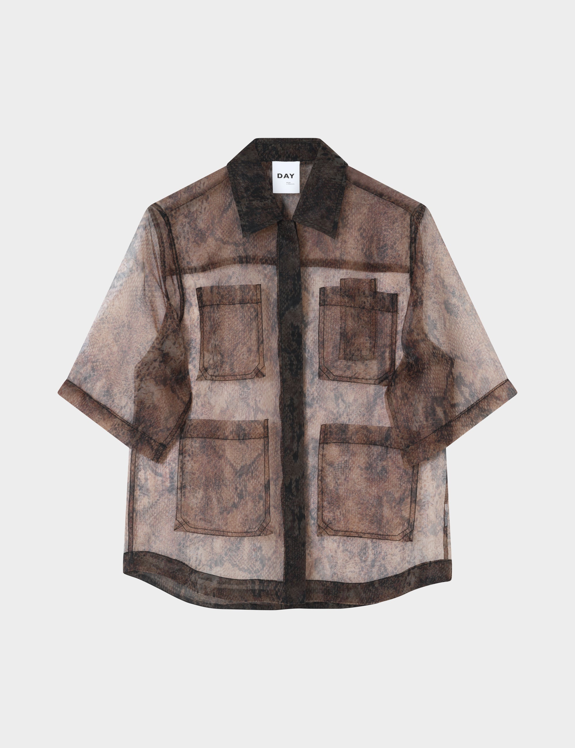 DAY Birger ét Mikkelsen DAYMina - Organza - Shirt Shirt BROWN SNAKEY