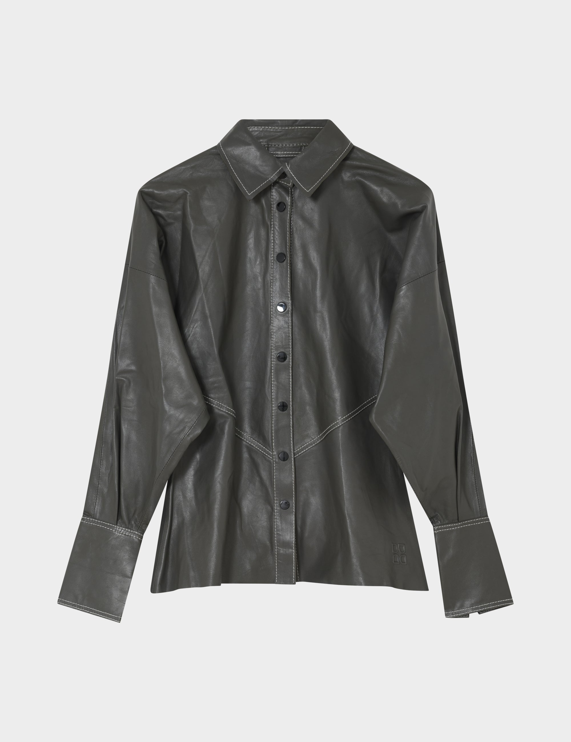 DAY Birger ét Mikkelsen DAYPixie - Soft Leather Lamb - Shirt Shirt MEDIUM GREY LEATHER