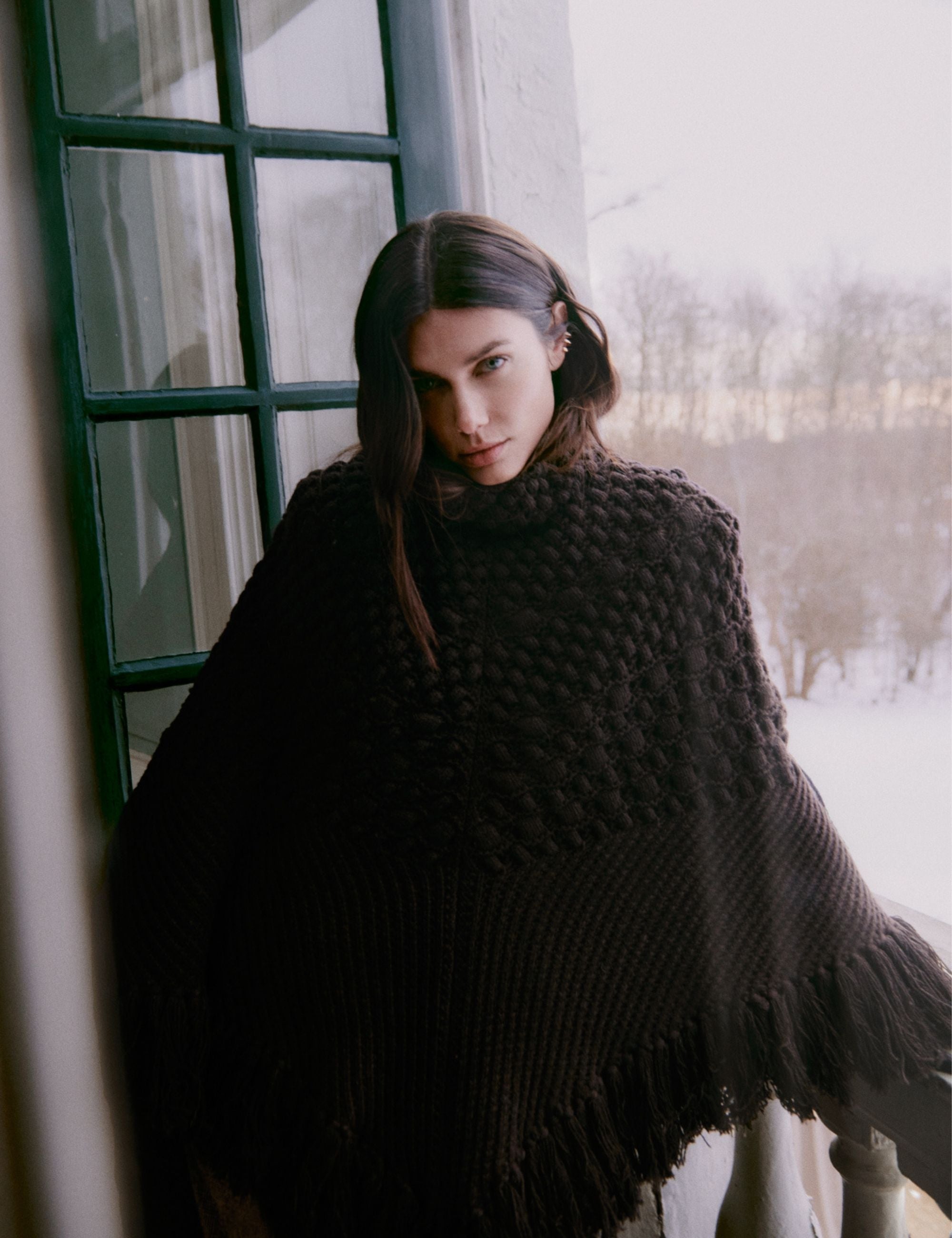 DAY Birger ét Mikkelsen DAYPoncho - Cabel - Cape Cape 191018 Ganache