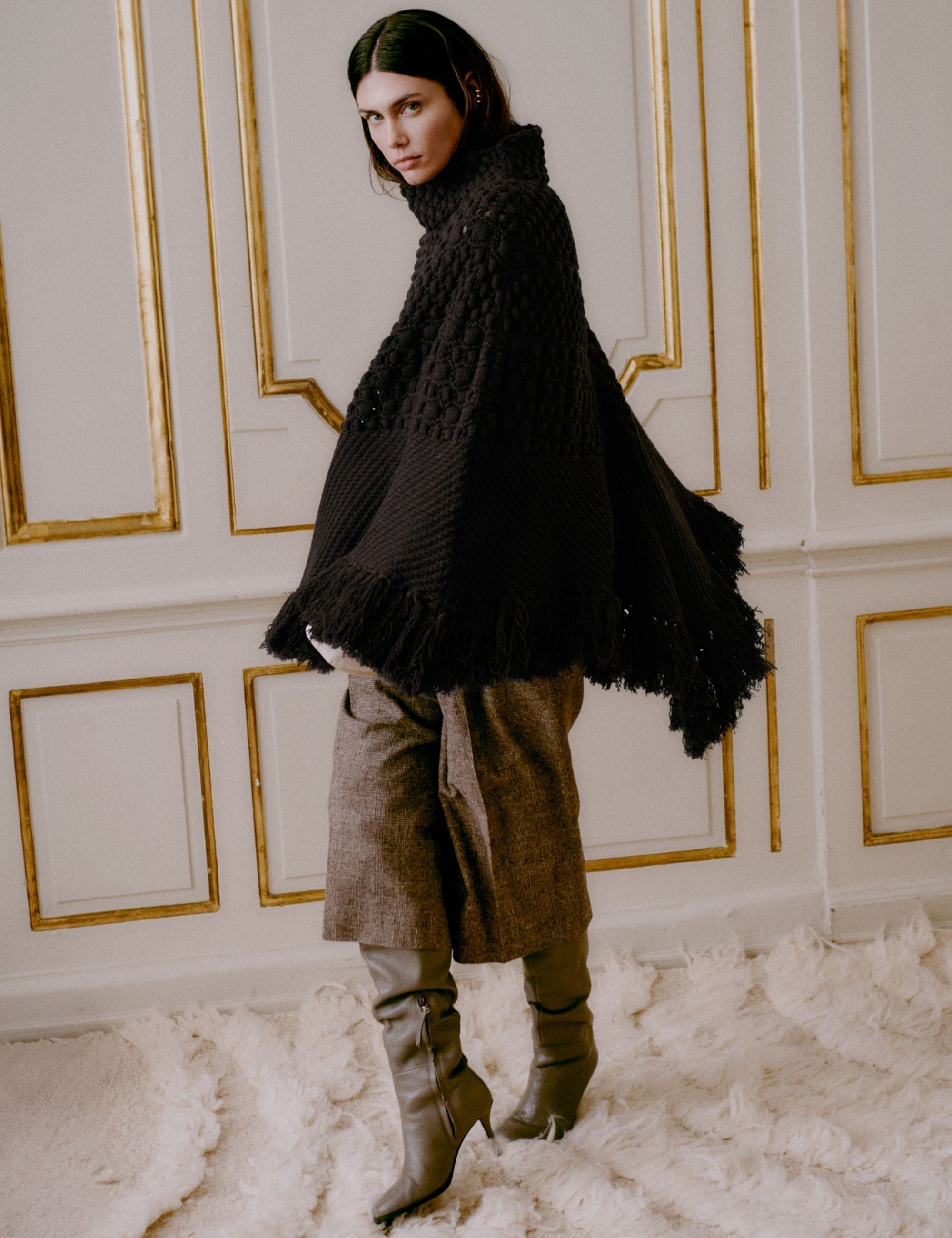 DAY Birger ét Mikkelsen DAYPoncho - Cabel - Cape Cape 191018 Ganache