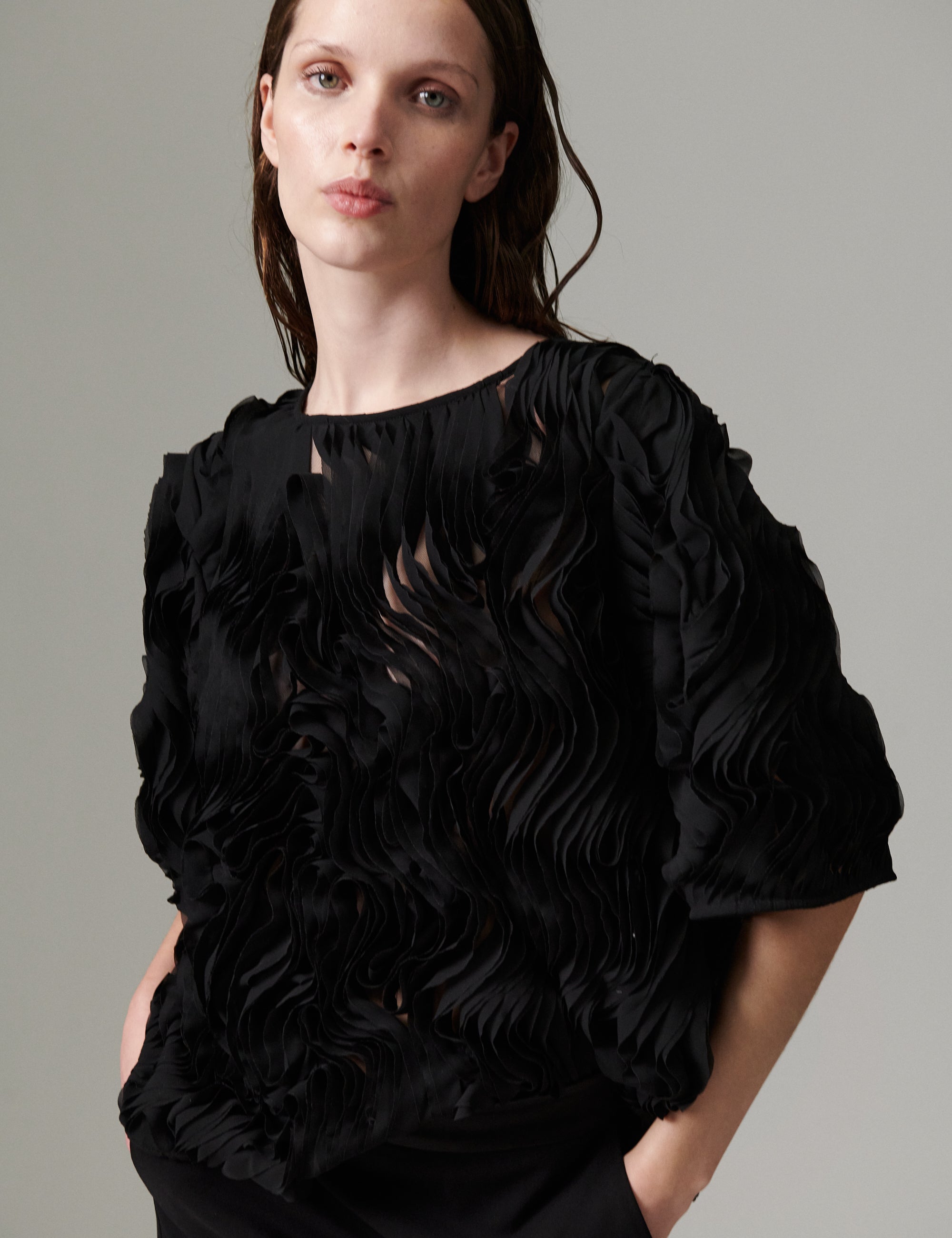 DAY Birger ét Mikkelsen DAYTatiana - Ruffled Lacy - Top Top 190303 Black
