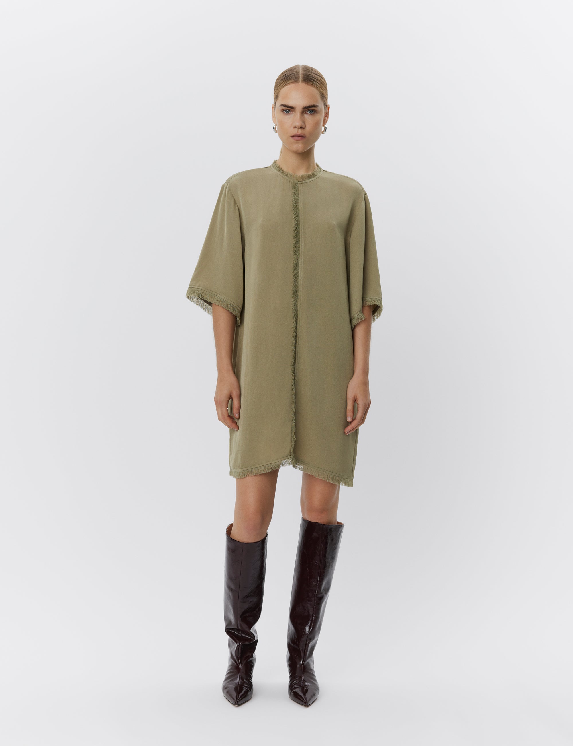 DAY Birger ét Mikkelsen Dewi - Matte Crepe Dress 500147 SAGE KHAKI
